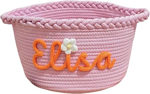 Vista 12 de Cesta de regalo personalizada para bebé, cesta de regalo personalizada para baby shower, cesta de bebé con nombre personalizado, set de regalo