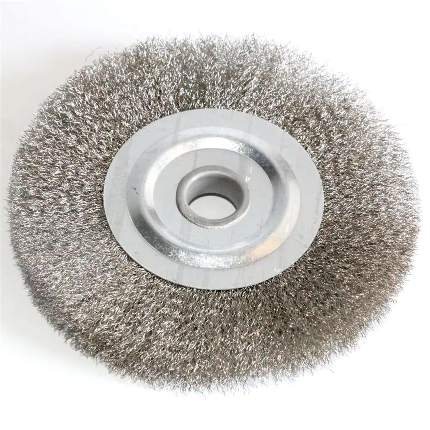 0.15mm Stainless Steel Wire Wheel Brush 3"-10" Flat Type for Bench Grinder Polishing Abrasive Tool Metal Derust Wood Deburring(150mmx16mm 1pc)