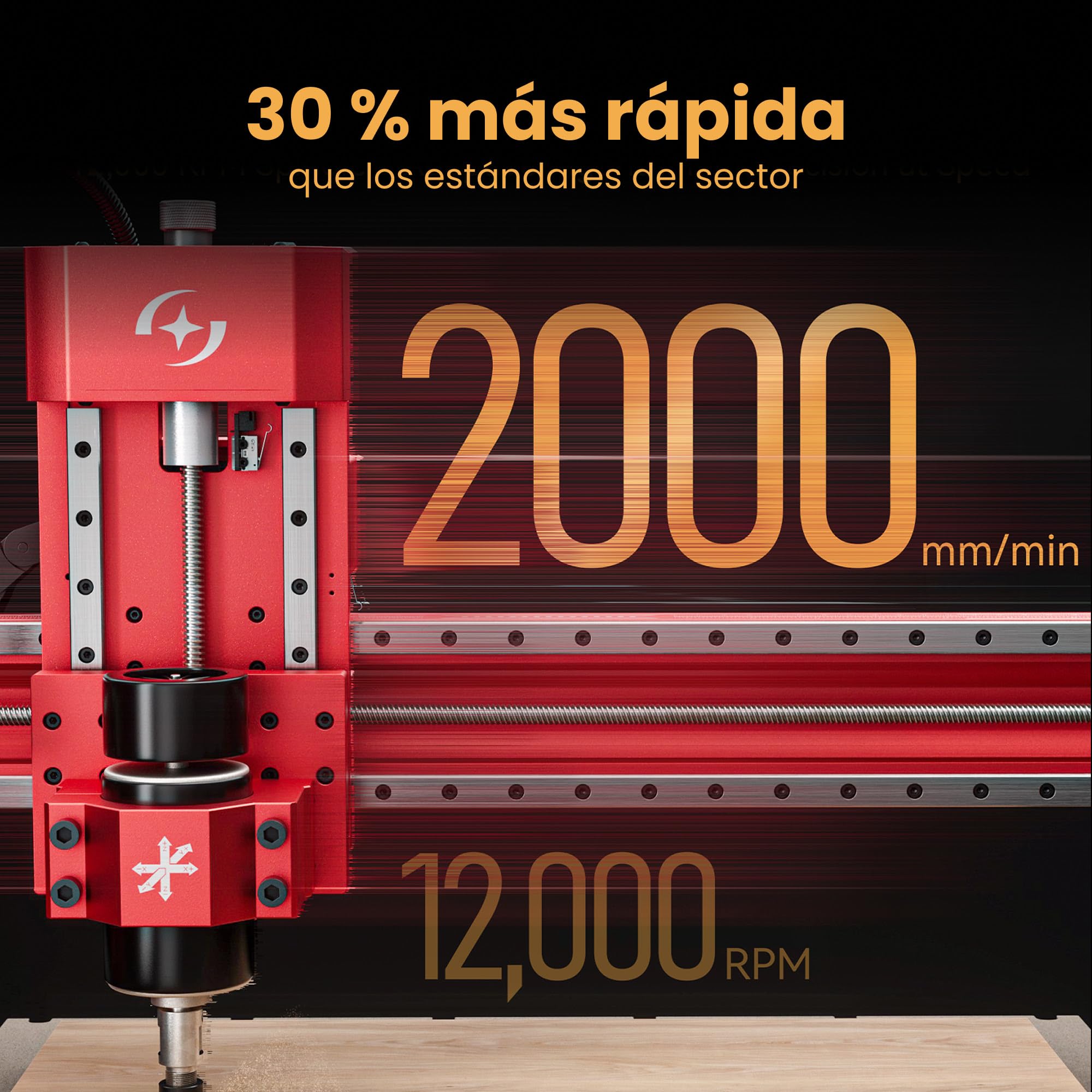 ATOMSTACK C4 Pro Fresadora CNC de Escritorio, Máquina CNC con Husillo 200W, Soporte 4 Ejes, Área de Trabajo 420×420mm, Control Offline, para Madera, Plástico, Aluminio, Latón, DIY y Profesional