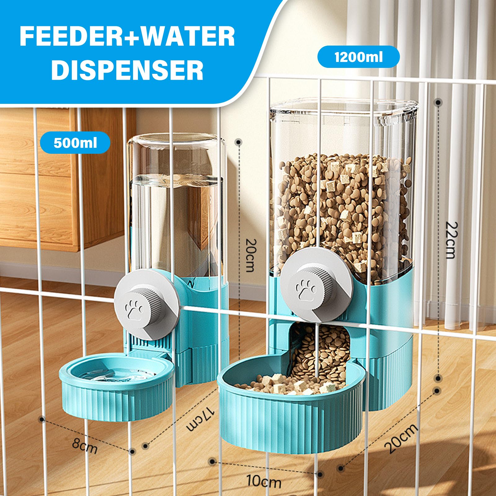 Soulong 2-in-1 Haustier-Trinkflasche & Futterspender – Höhenverstellbar, 500 Ml, Für Hunde, Katzen, Kaninchen