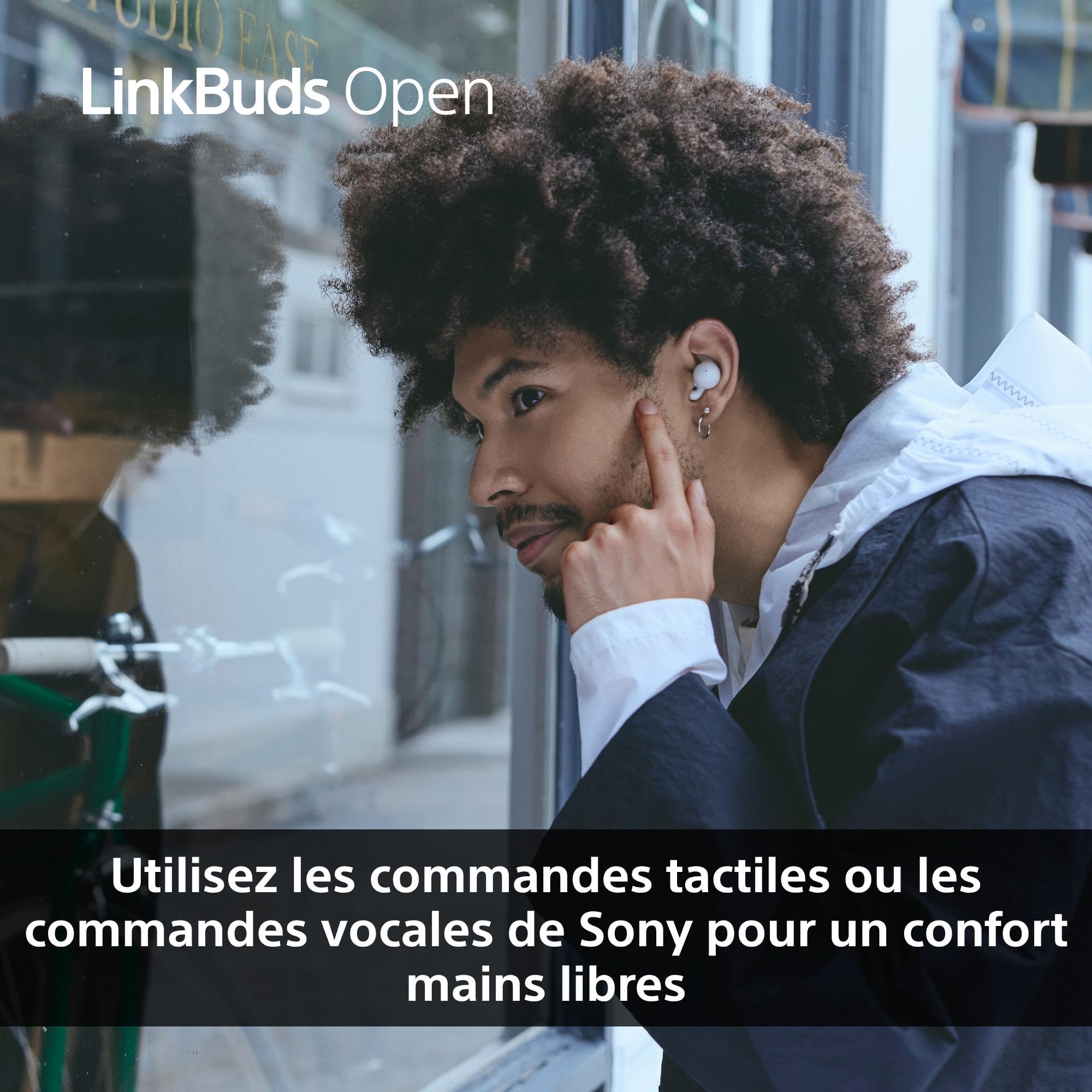 Sony LinkBuds Open - Ecouteurs Ouverts Bluetooth sans Fil - Son Transparent, Confortables, 4, 8g, Haute qualité sonore, IPX4, Connexion multipoint, Batterie 22h, iOS et Android - Blanc