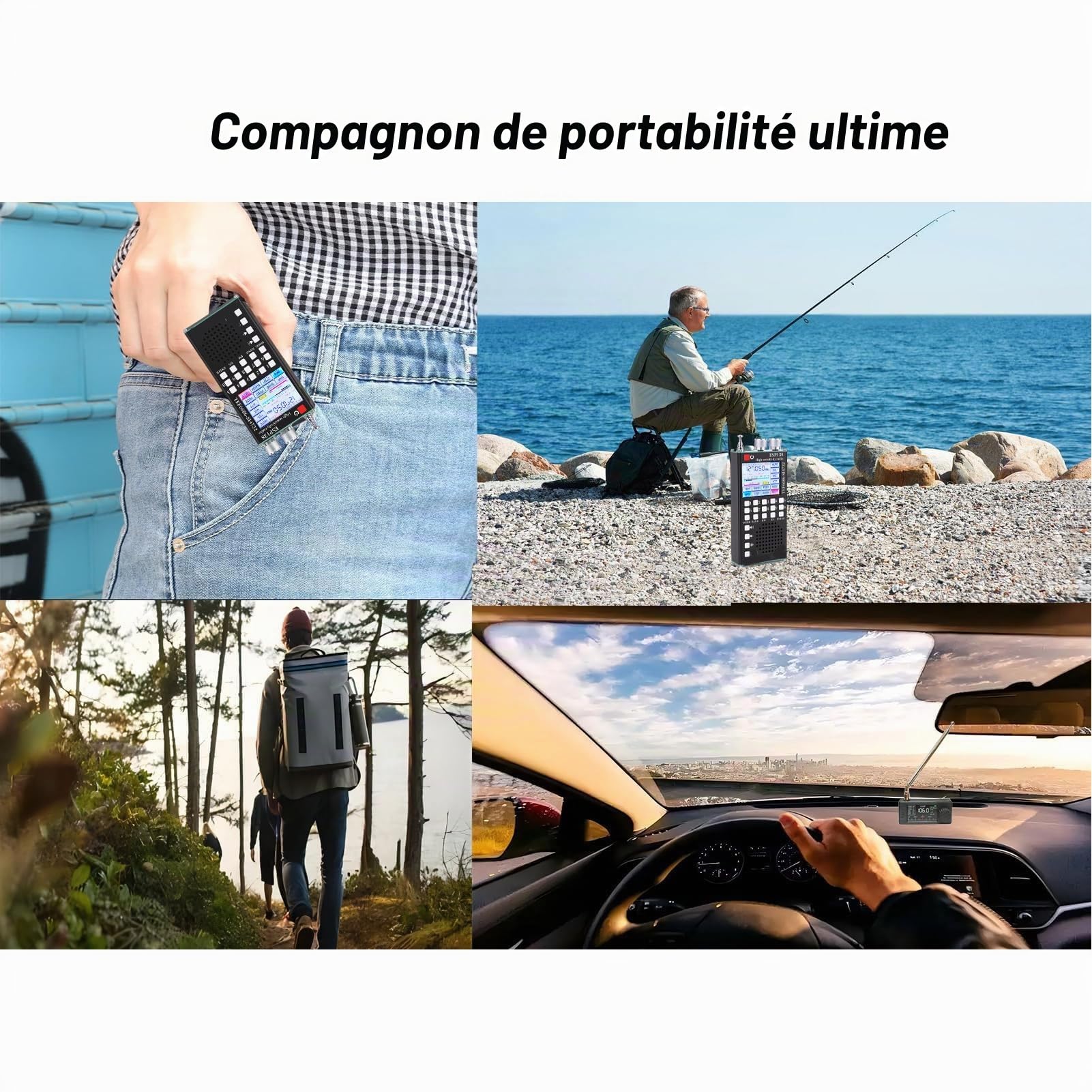 Radio Pleine Bande, Double Système SI4732 Bluetooth 5.0 avec écran Tactile IPS de 2,4 Pouces pour Les Amateurs de Radio Amateur