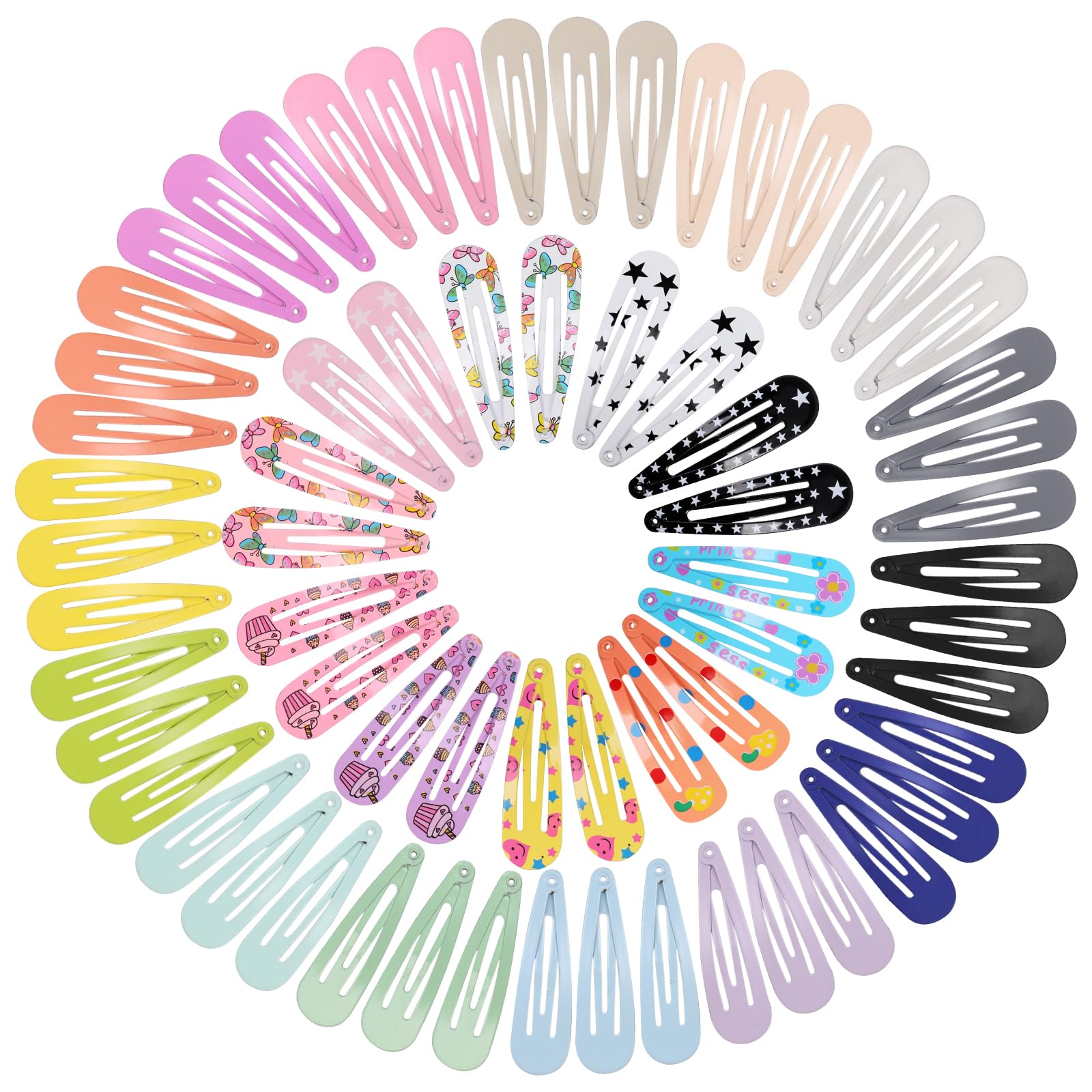 WD&CD 100 Pcs 2 Inch Hair Clips for Girls Metal Snap Hair Clips Cute Hair Barrettes Candy Color Hair Accessories for Baby Girls Toddlers Kids 25 Colors - Image 2