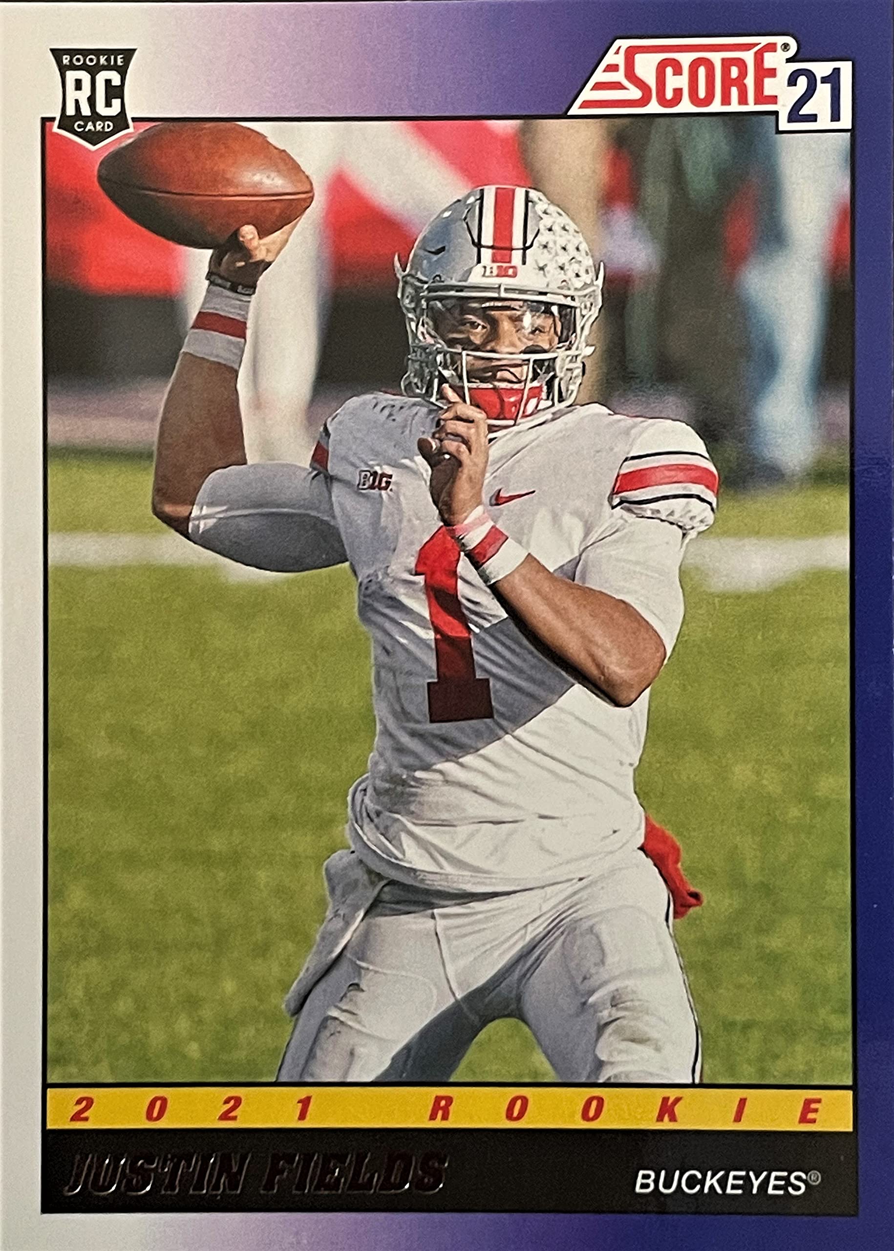 Amazon.com: NEW 2021 Score Football Authentic JUSTIN FIELDS Rookie