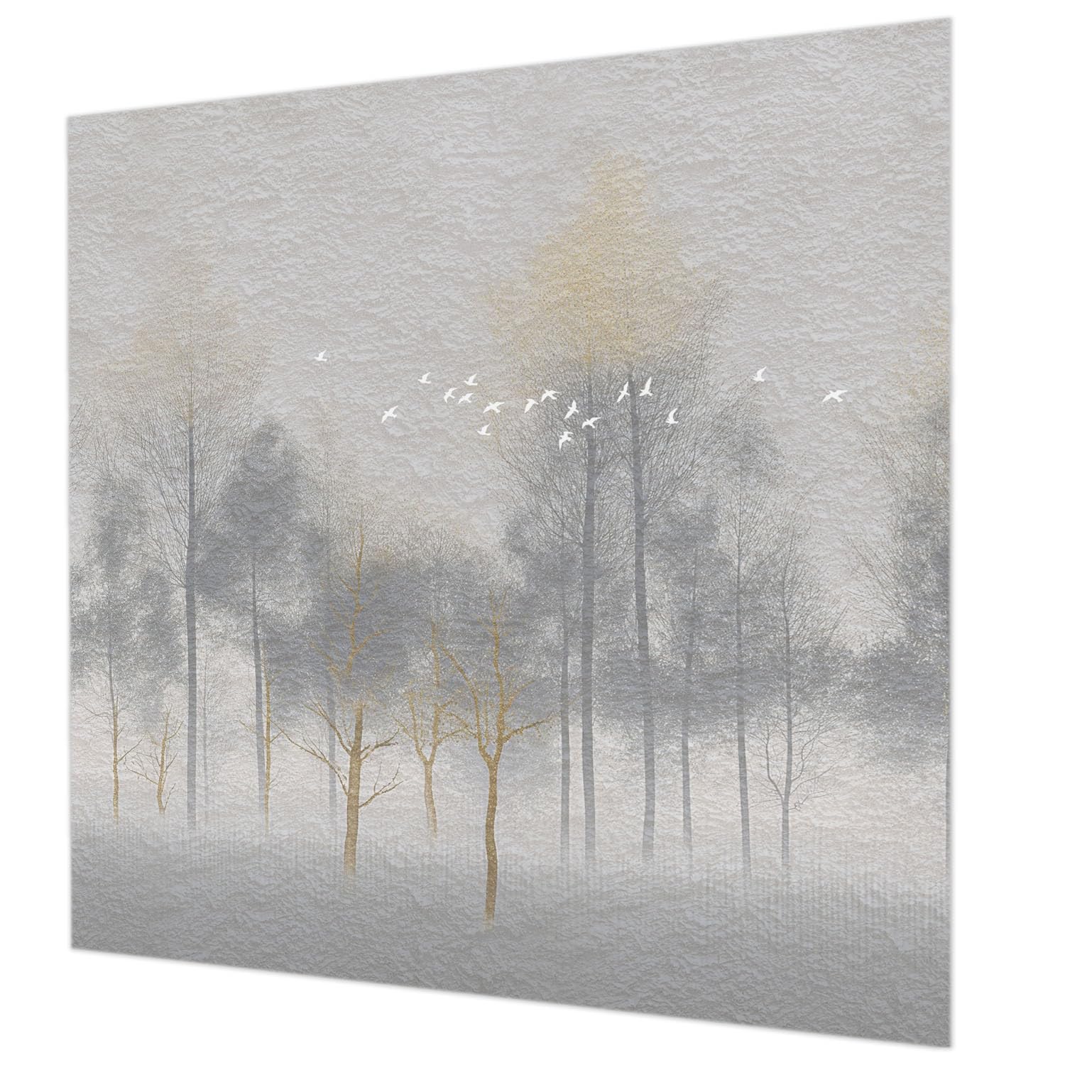 Papier peint intissé harmonie forestière pour chambre à coucher zen