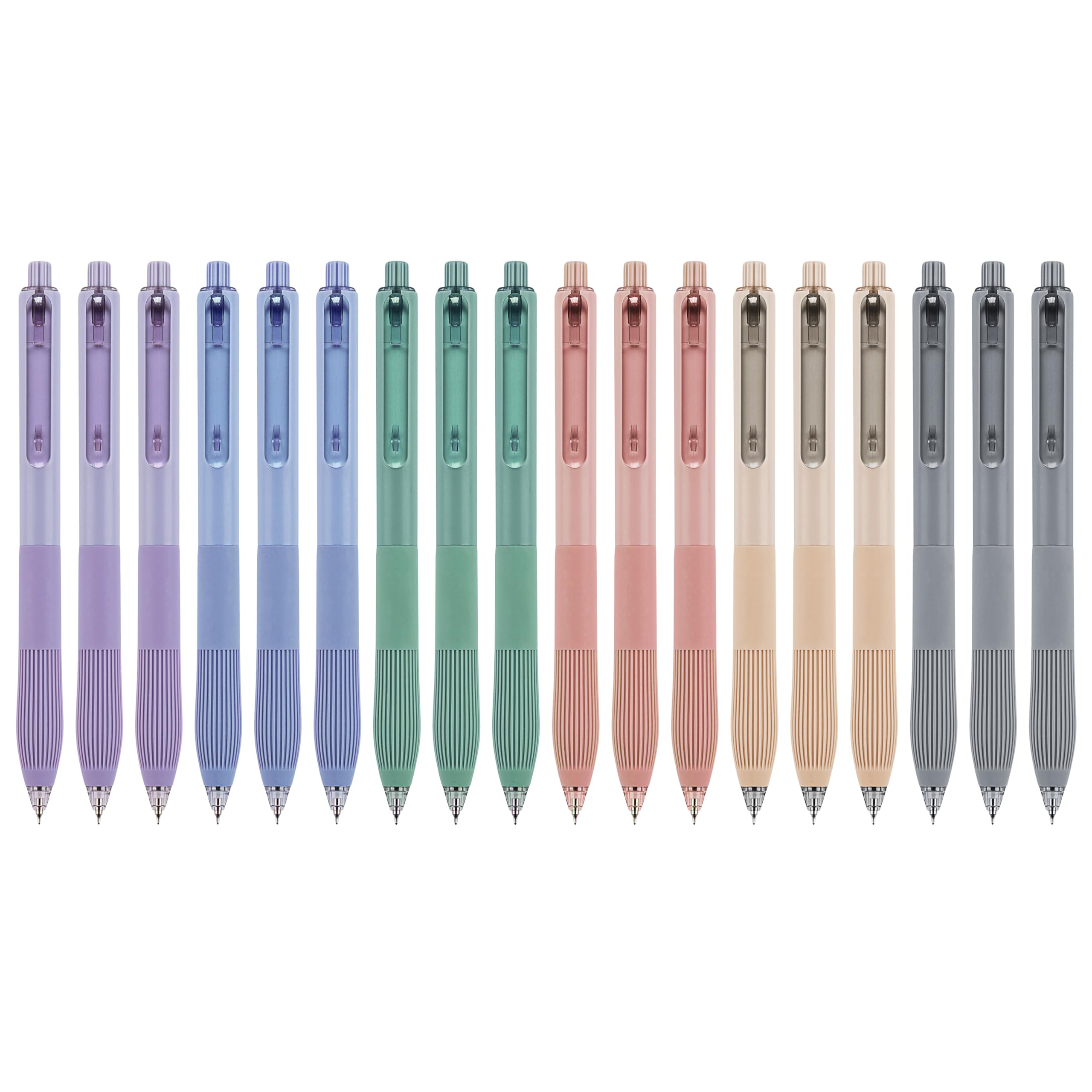 Linbsunne Bolígrafos de gel, bolígrafos de tinta negra de 0,5 mm, secado rápido, 18 unidades | Bolígrafos retráctiles de punta fina con agarre cómodo para enfermeras, profesores, diario, suministros escolares de oficina
