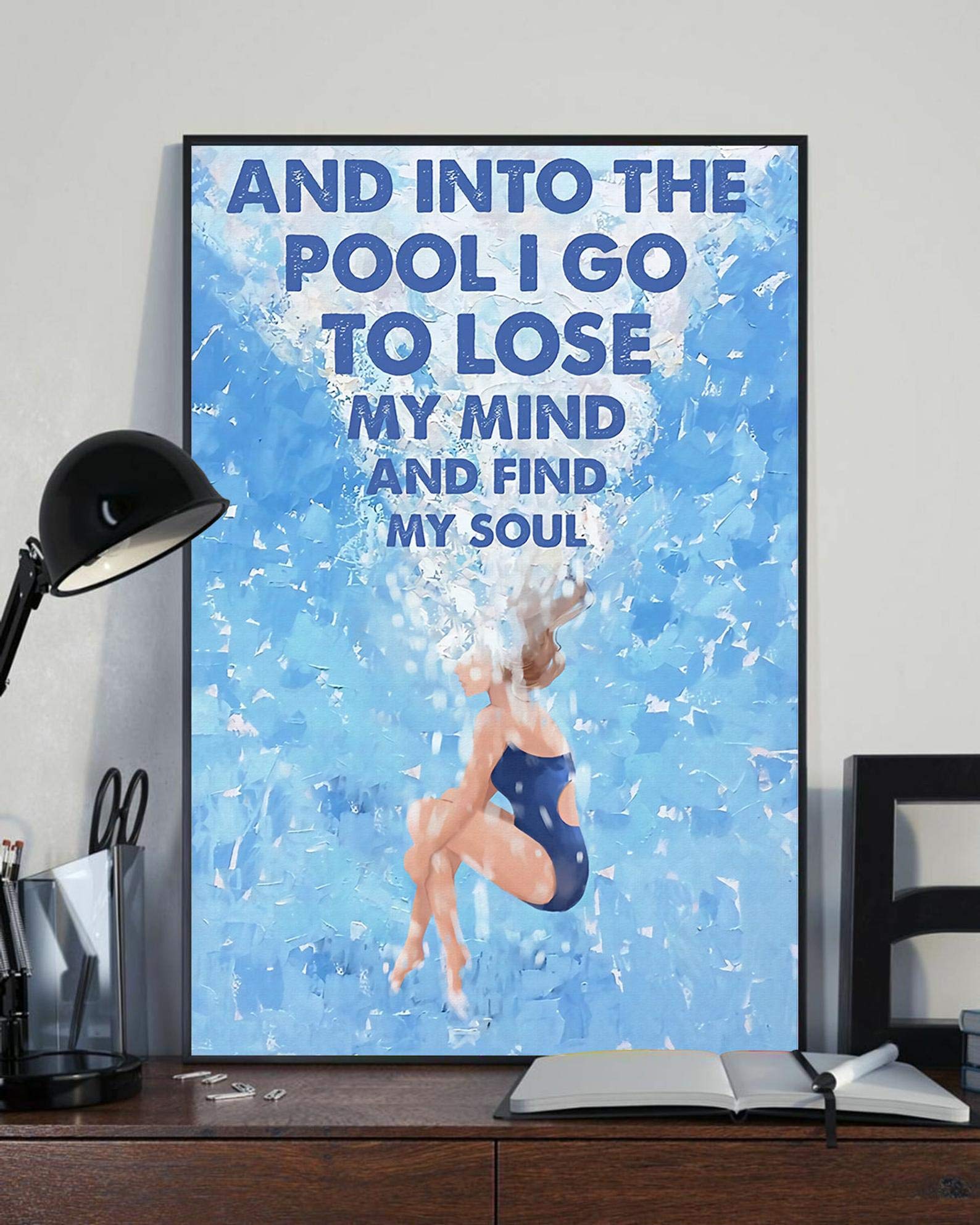 Bioprocess Girls Love Swimming Poster Swimming Poster And Into The Pool I Go To Lose My Mind And Find My Soul Poster Swimming Poster Plaque Art Wall Decor Gift Wall Decor Poster Metal Sign 8X12 Inches