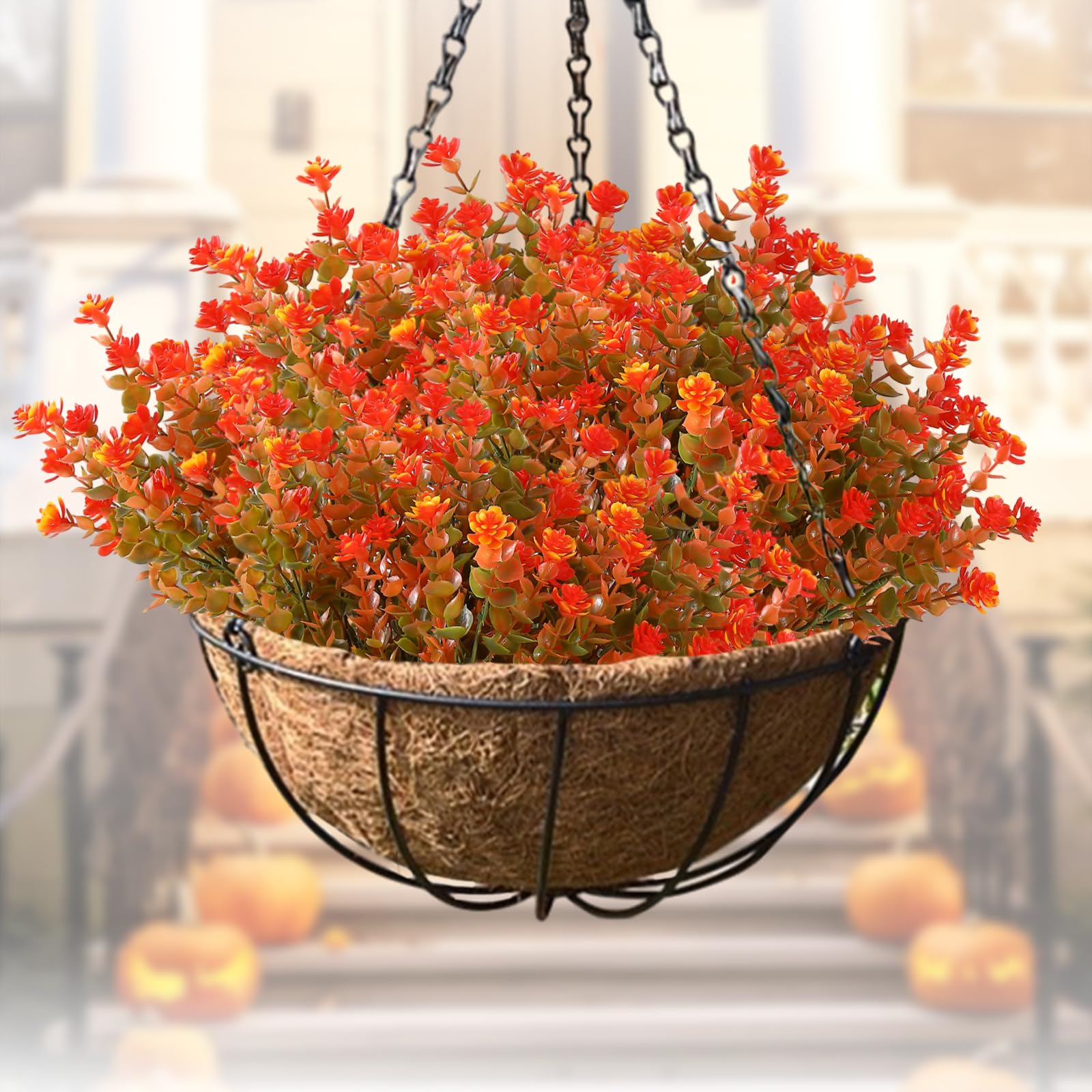20 Fasci Di Fiori Artificiali Autunnali - Piante Finte UV Resistant, Rosso Autunnale, Per Decorazioni Ringraziamento E Raccolto - 2