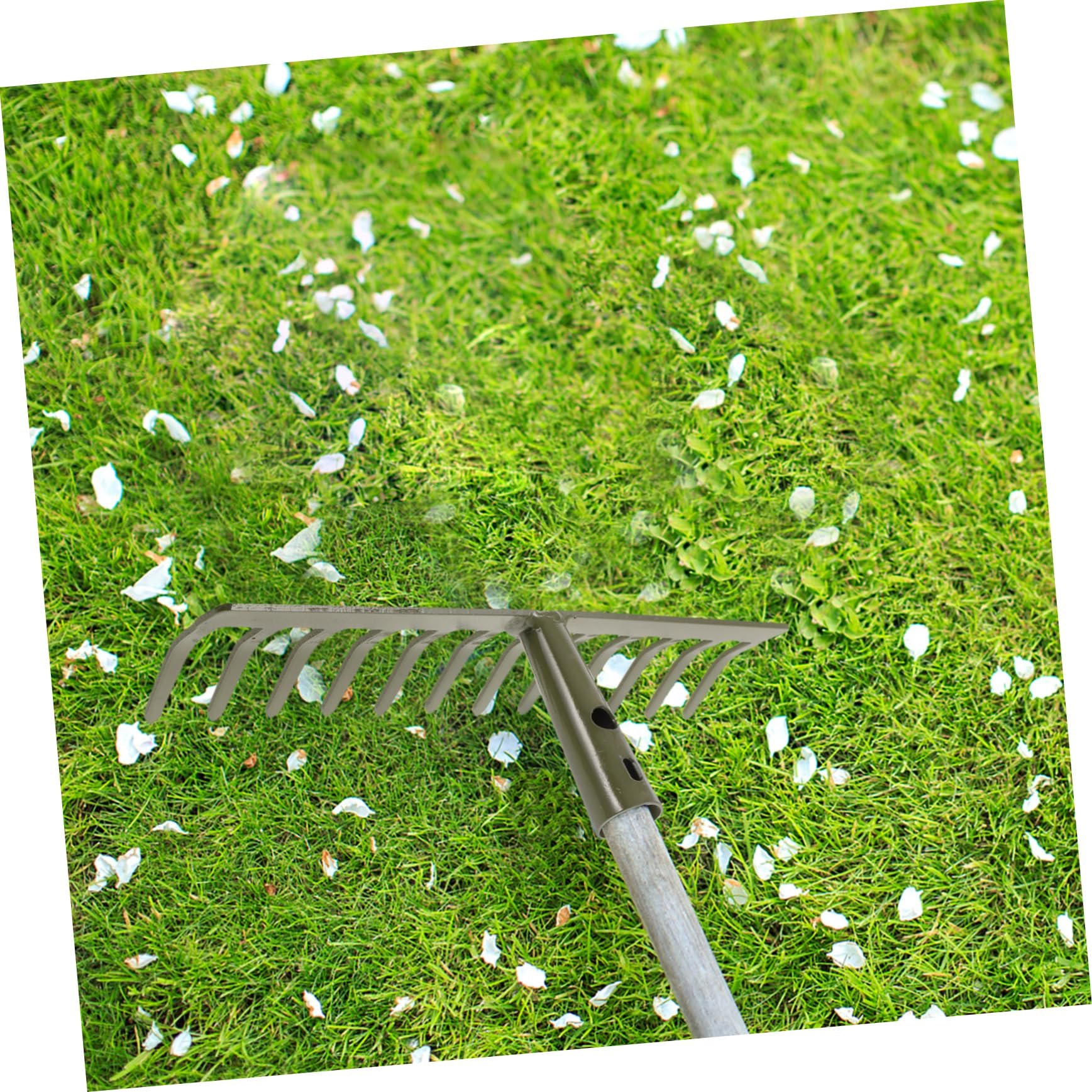 SHINEOFI 2 Stück Gartenrechen Gartenrake Im Freien Zinken Pflicht Klein Gartenarbeit Schwer Lockerung Rakes Werkzeug Blattschaufeln Lagerrechen Kohlenstoffstahl Green