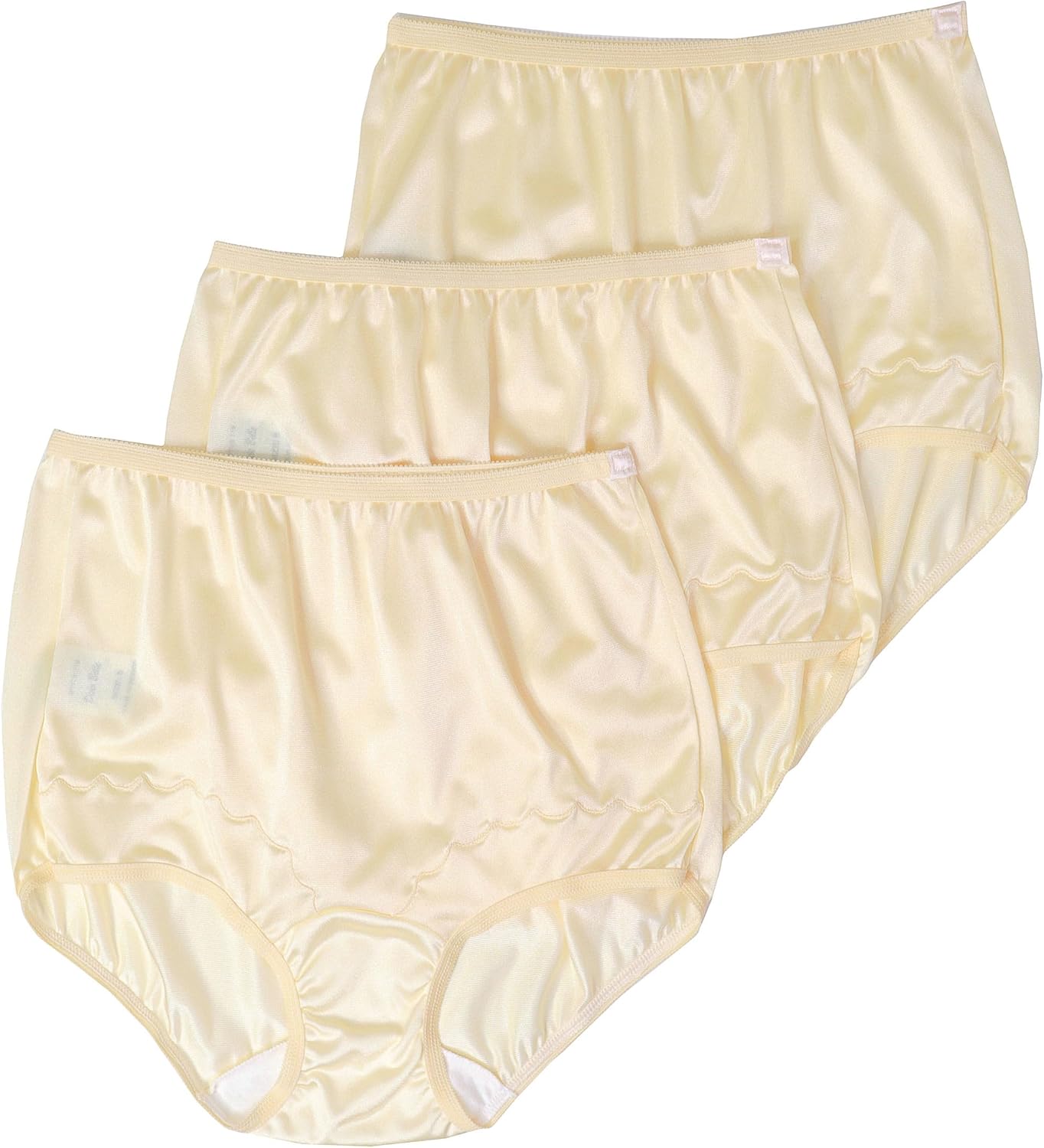 Dixie Belle Women's Underwear Nylon Brief High Waist Scallop Trim 3-Pack 719