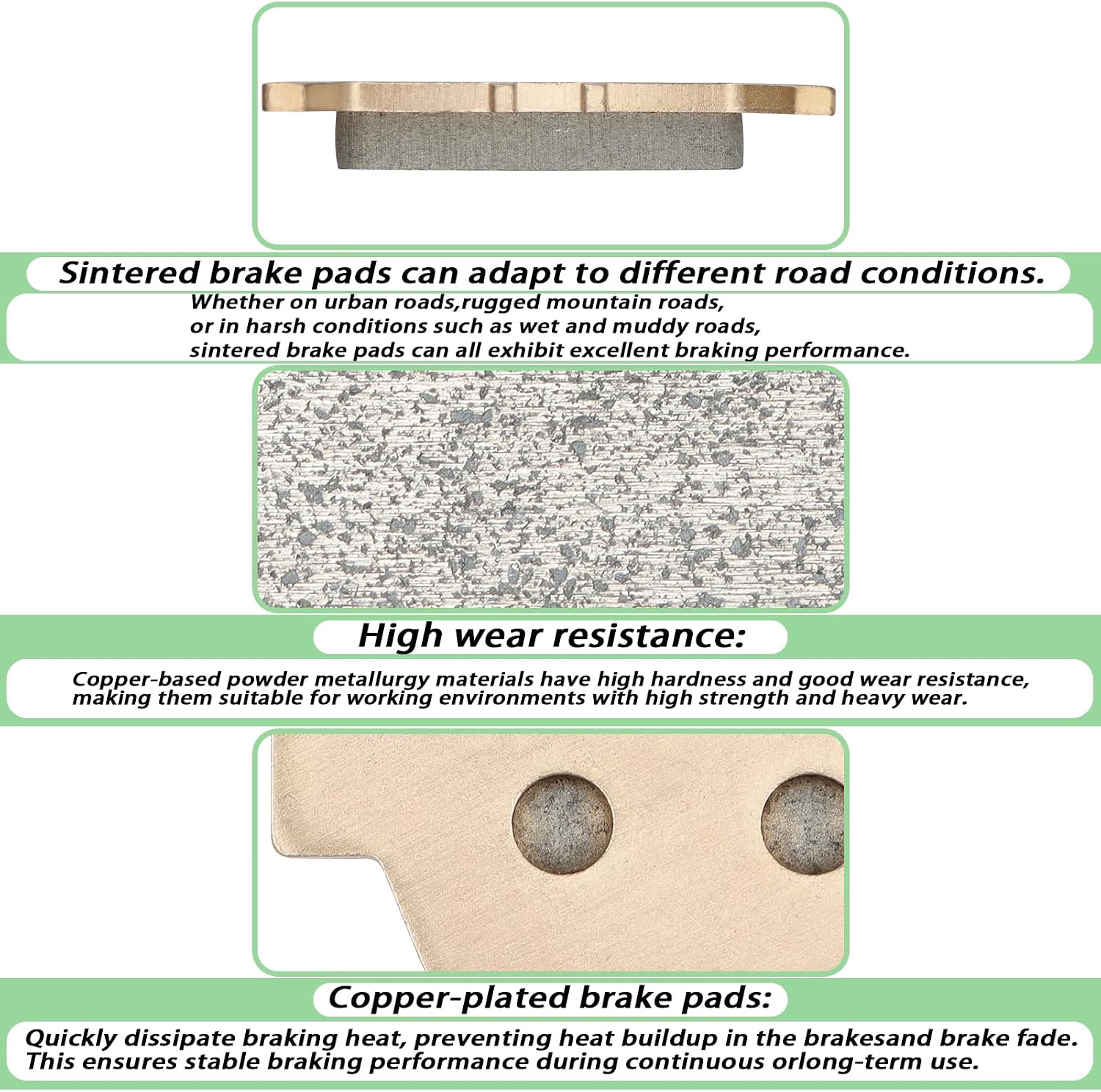 Sintered Front Rear Brake Pads for Honda Rancher 420 TRX420 2009-2024