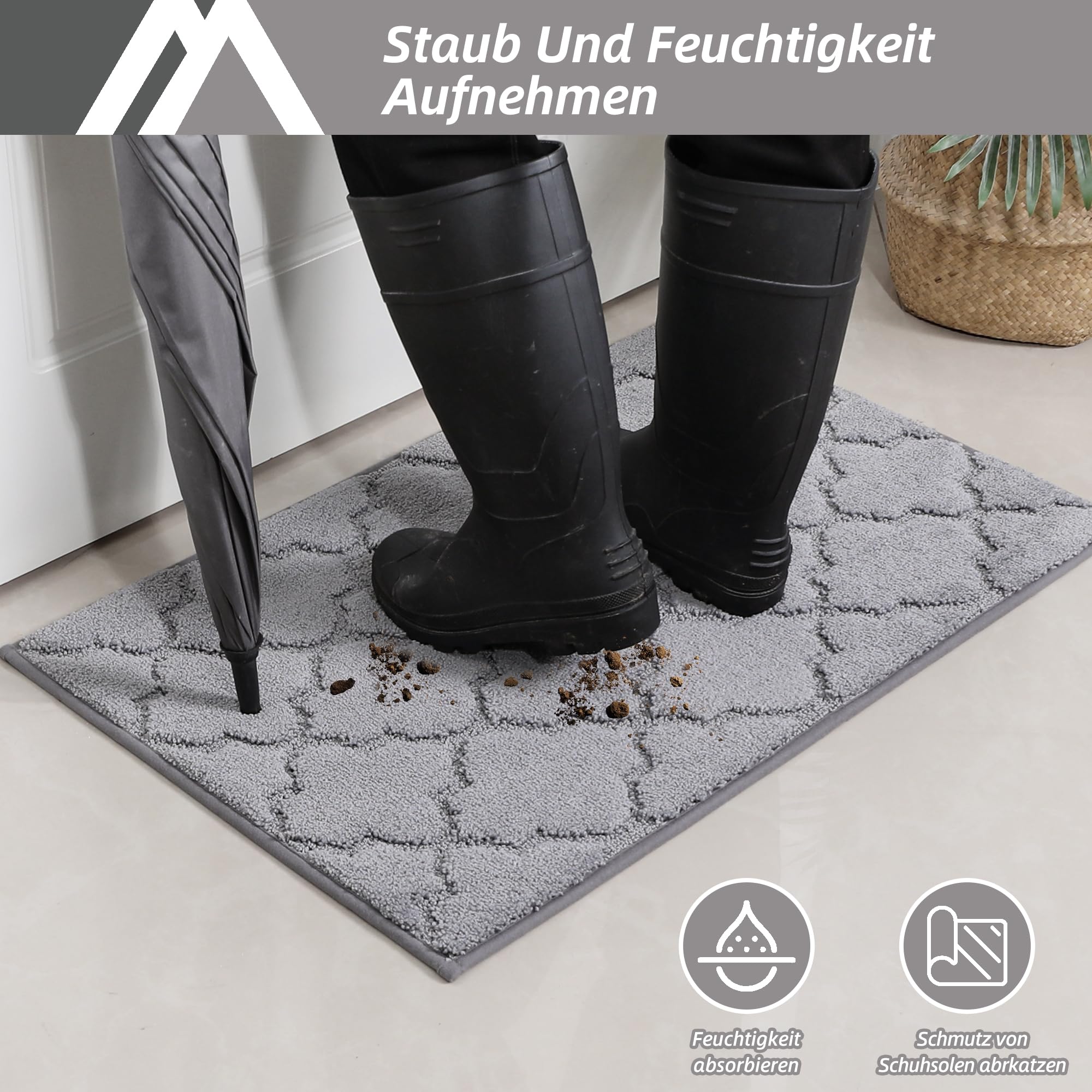 COSY HOMEER Deurmat voor binnen, vuilvangmat, wasbaar, geruite deurmat COSY HOMEER Deurmat voor binnen, vuilvangmat, wasbaar, geruite deurmat