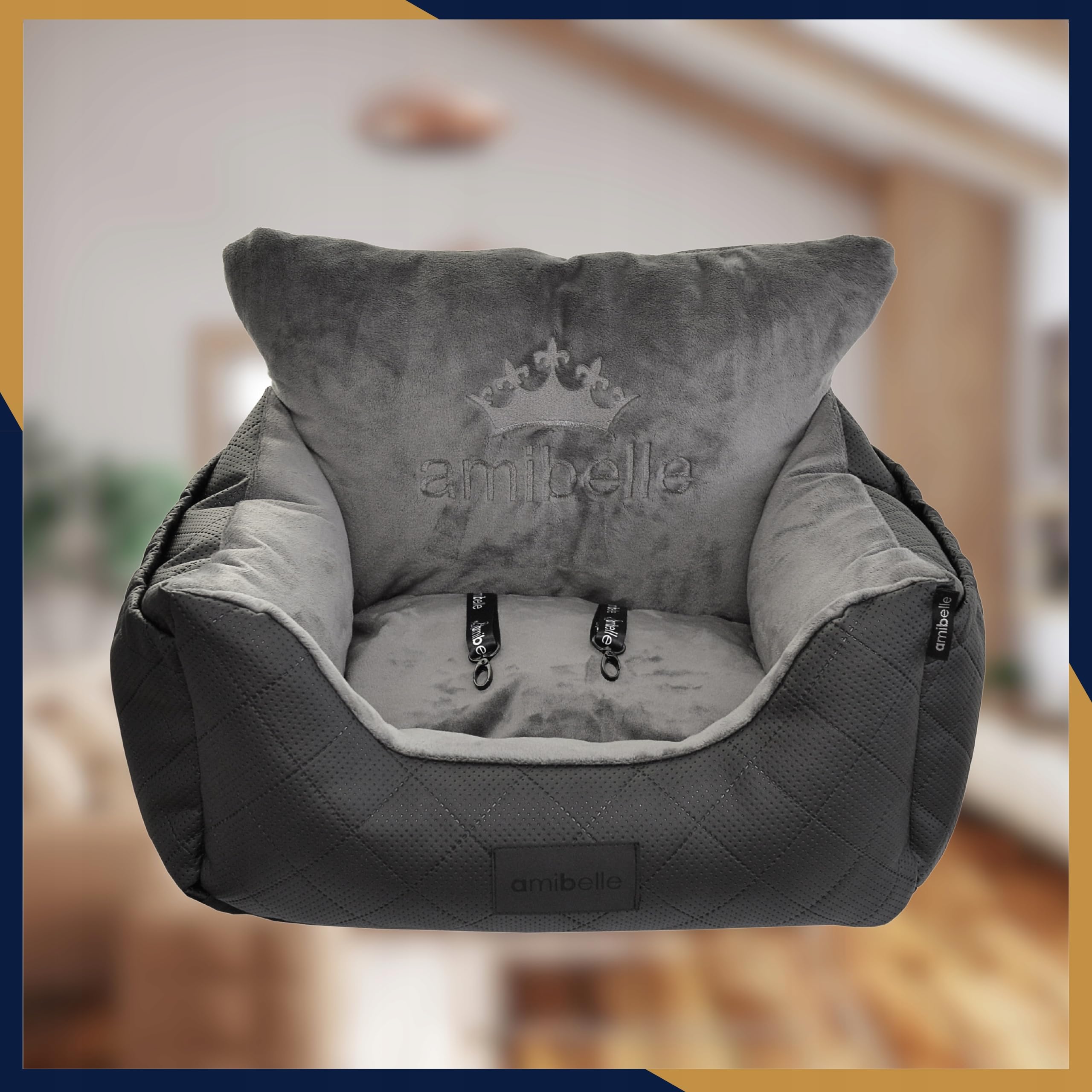 Hunde Autositz 40x57 cm Schwarz - 2in1 Sitz für Hund und Katze