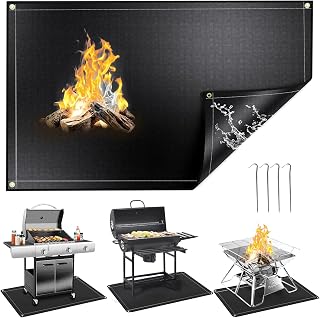 Fireproof Fire Pit Mat 92 × 60 CM, Indoor Fireplace Mats, Oil-Proof Waterproof Grill Pads for Outdoor, Perfect for Charcoal Grills, Gas Grills, Oil Fryers and Smokers