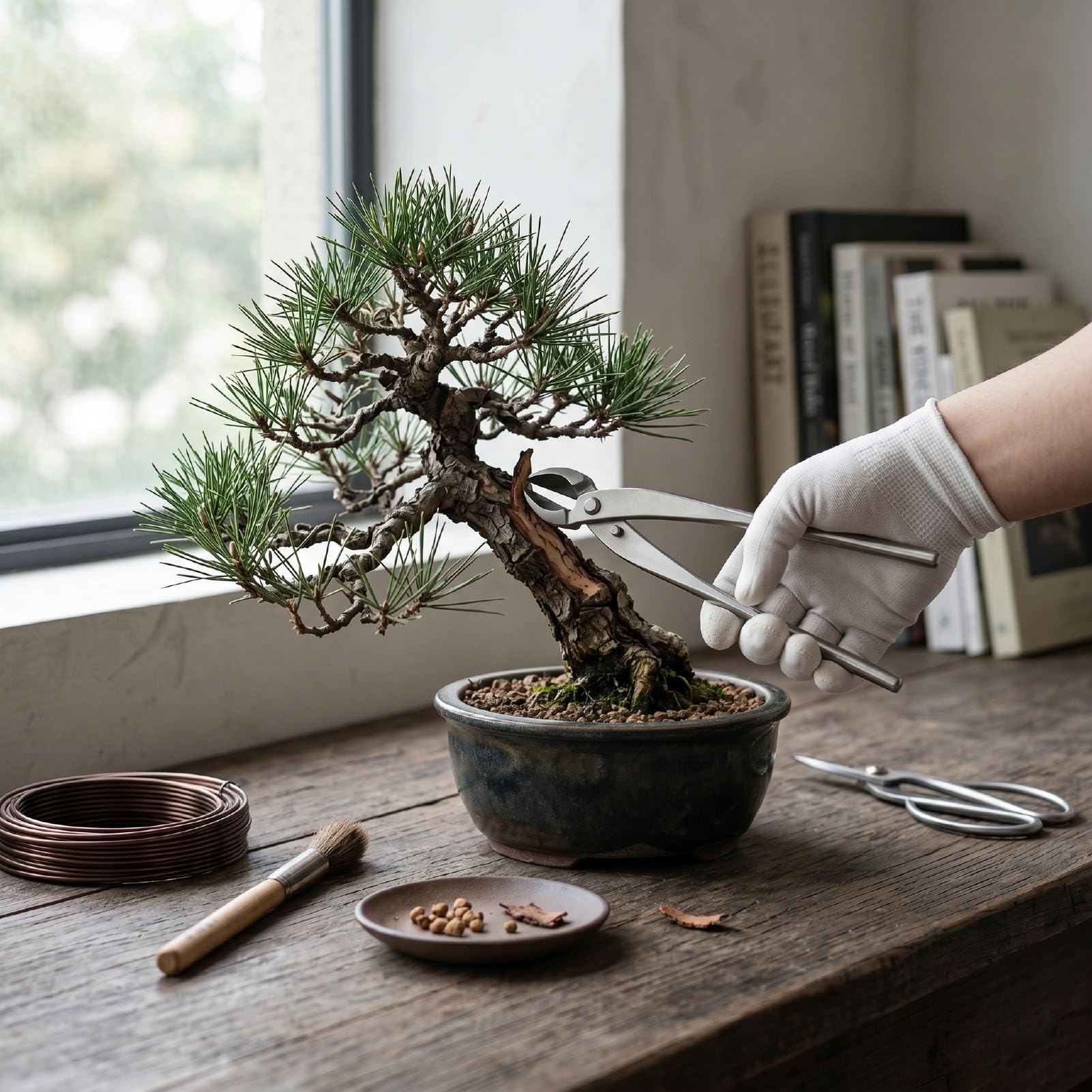 AMONIDA 280-mm-Bonsai-Konkavschneider für Bonsai-Enthusiasten und Hobbygärtner, Schneidet Astgabeln Sauber, um das Wachstum zu Fördern, Ergonomische Komfortgriffe, Hochwertiger Ed