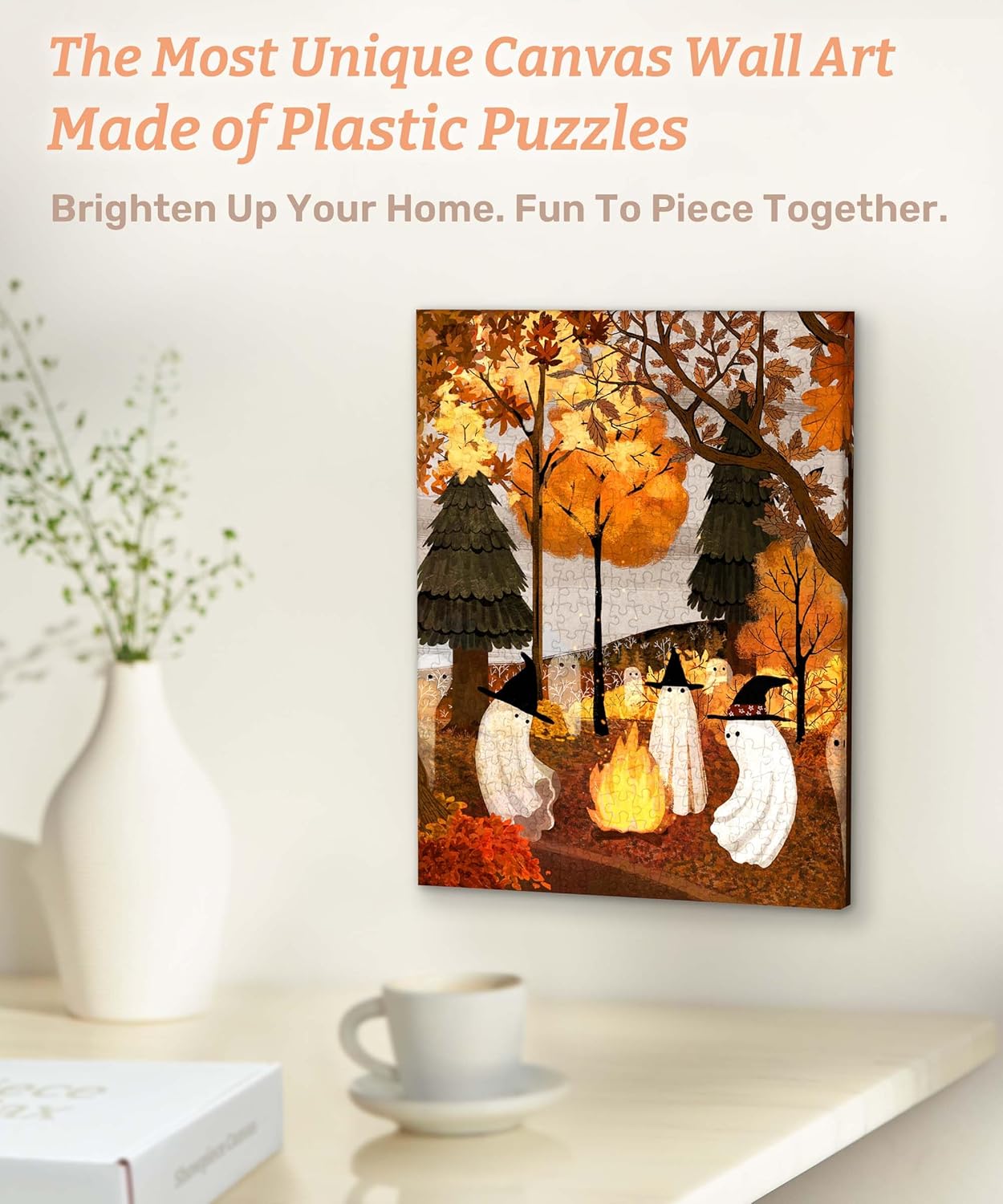 PieceRelax Puzzle Canvas Wall Art 366 Plastic Pieces for Adults - Katherine Blower - Autumn Bonfire - Unique Gift & Home Décor with Jigsaw Puzzle Artwork for Living Room Bedroom [HN1474]