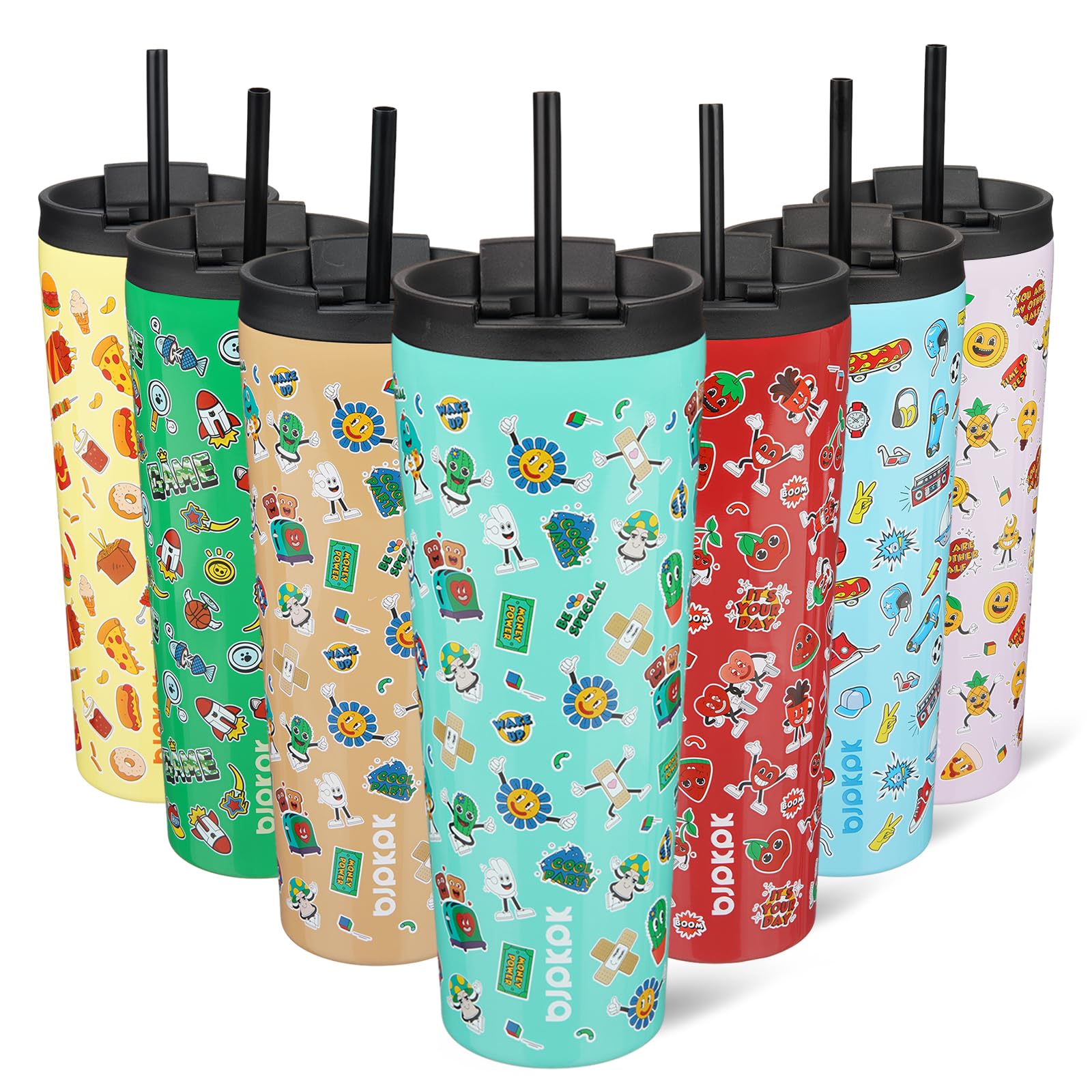 BJPKPK 26 oz Coffee Tumbler with Straw, Insulated Stainless Steel Cup