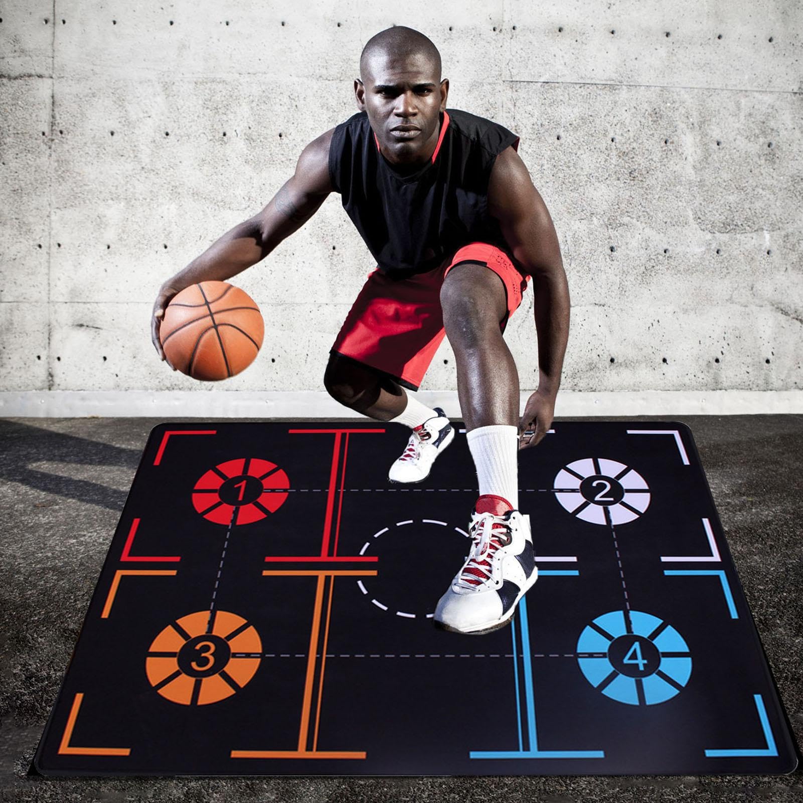 Tapete de entrenamiento para baloncesto, tapete de entrenamiento para adultos y niños, almohadilla de entrenamiento para interiores y exteriores, para mejorar las habilidades de baloncesto en parques