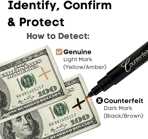 Miniatura 2 de Dri Mark CFD50PK - Marcador detector de billetes falsificados, fabricado en los Estados Unidos, 50 unidades