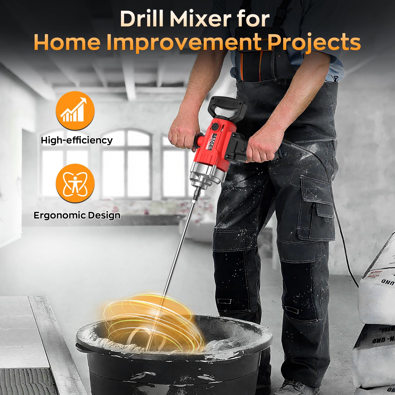 IMAYCC Concrete Mixer - Drill & Mixer Combo -3