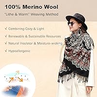 Vista 133 de DANA XU Manta de pashmina extragrande 100% de lana merina, bufanda de viaje, bufanda de cachemira para mujer, otoño e invierno, chal de gran