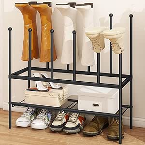 Amazon.com: ELITEROO Boot Rack, 2 Tier Free Standing Metal Shoe Racks ...