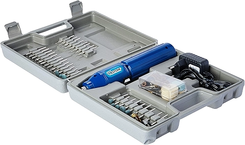 Western Kit Com 62 Peças Retifica Elétrica Kit Com 62 Peças Retifica Elétrica Micro Retifíca Azul Maleta Cinza