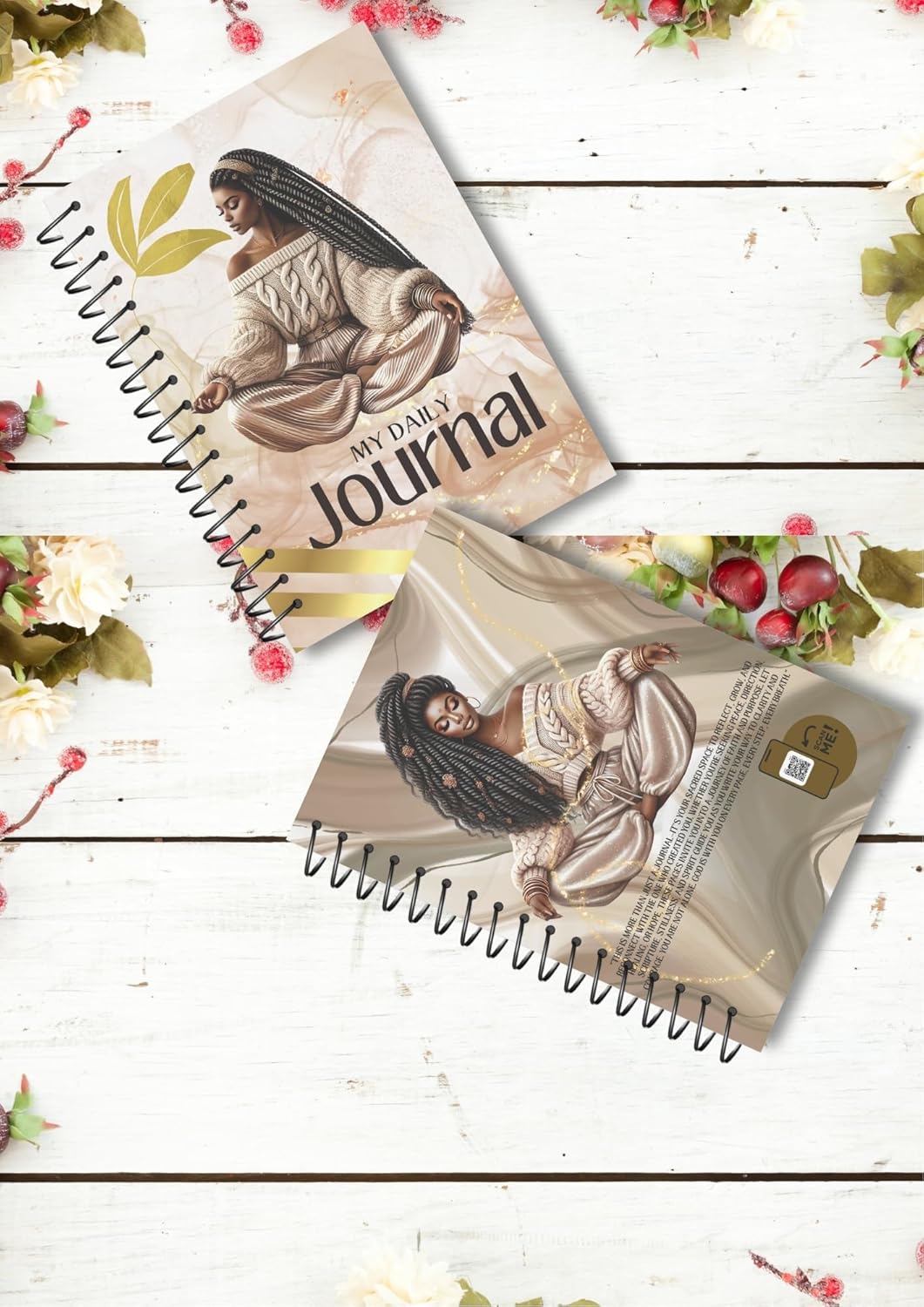 My Daily Journal Spiral Notebook, Decorative Writing Diary with Lined Pages, Hardcover