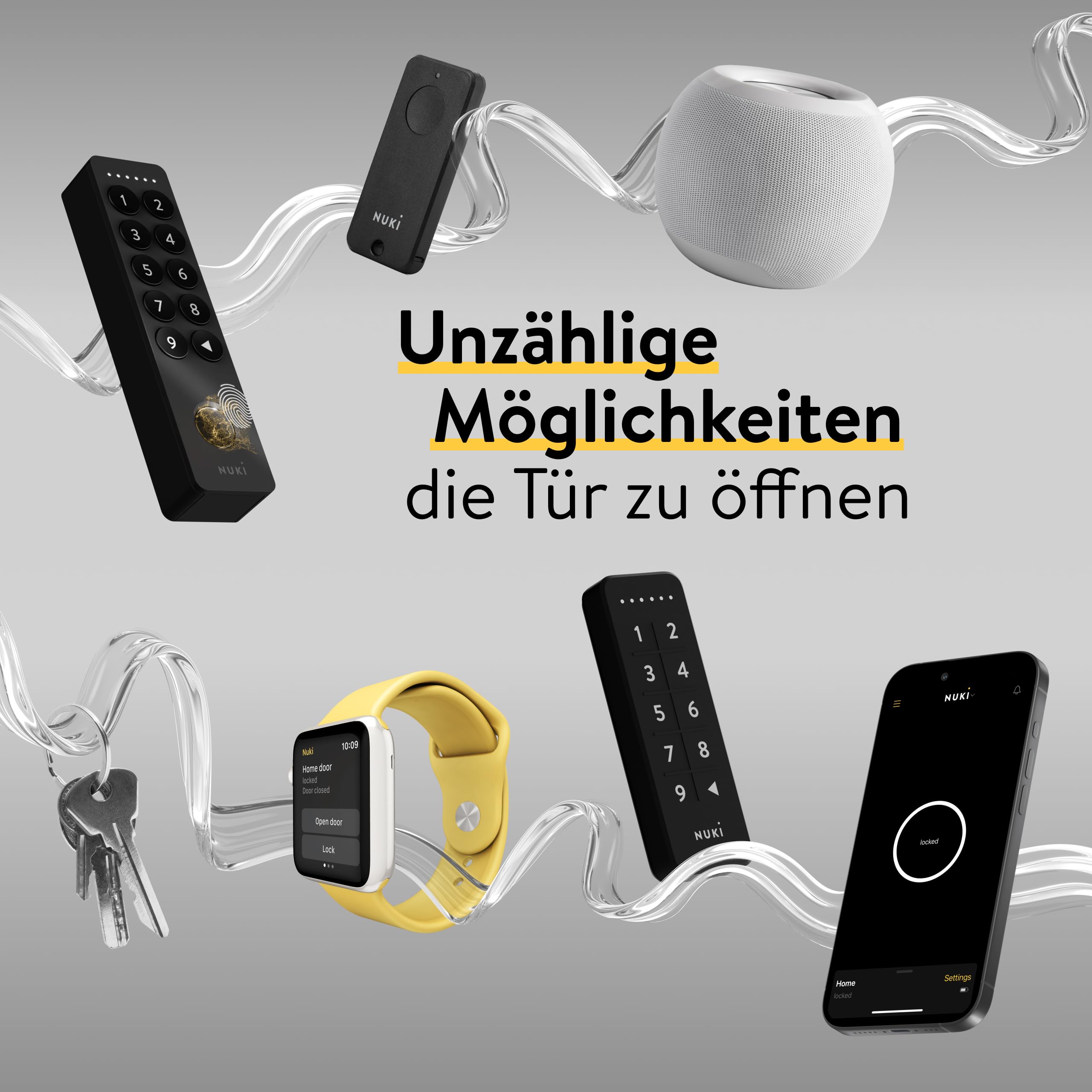 Nuki Smart Lock Ultra, elektronisches Türschloss mit Bluetooth, WLAN & Matter, für mühelose Integration ins Smart Home, Tür entsperren über Fernzugriff, mit 3 verschiedenen Sperrmodi