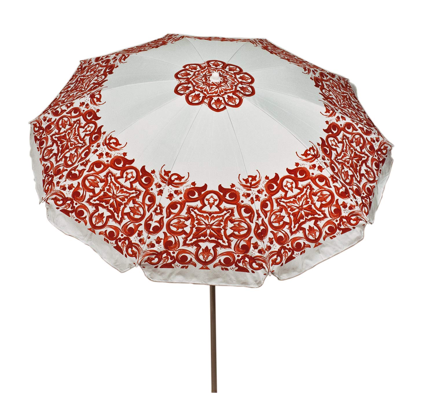 Ombrellone Spiaggia Giardino Bianco Maioliche Kalat 50020 (Rosso)