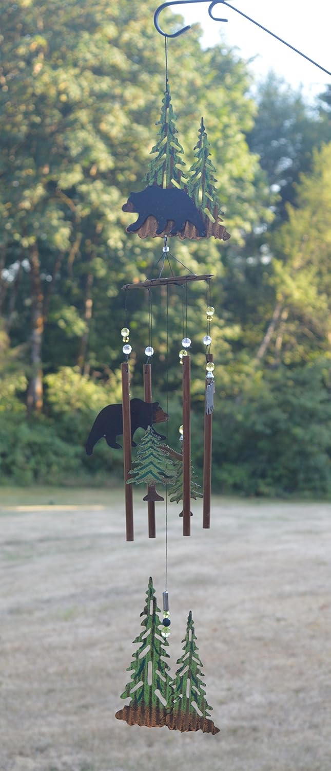 Sunset Vista Designs Wilderness Wonders Mountain Bear Wind Chime, 36-Inch Long