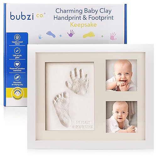 Bubzi Co - Kit de huellas y marcos para fotos de huellas infantiles para bebés y niñas recién nacidas Álbum de fotos para bebés para registro de Bubzi Co - Kit de huellas y marcos para fotos de huellas infantiles para bebés y niñas recién nacidas Álbum de fotos para bebés para registro de