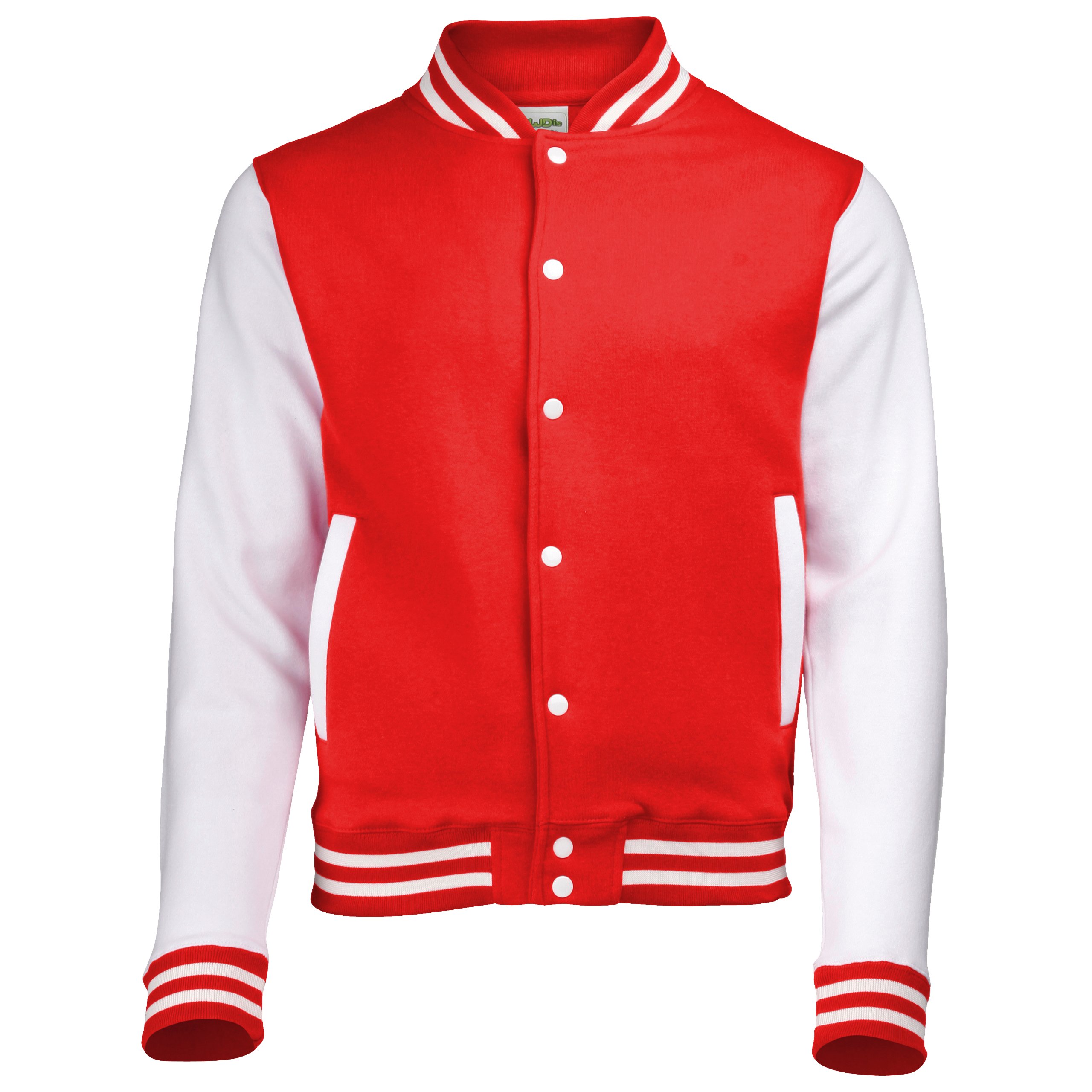 Mazclothing Fire Red / White Awdis Varsity Jacket Jh043 (L, )