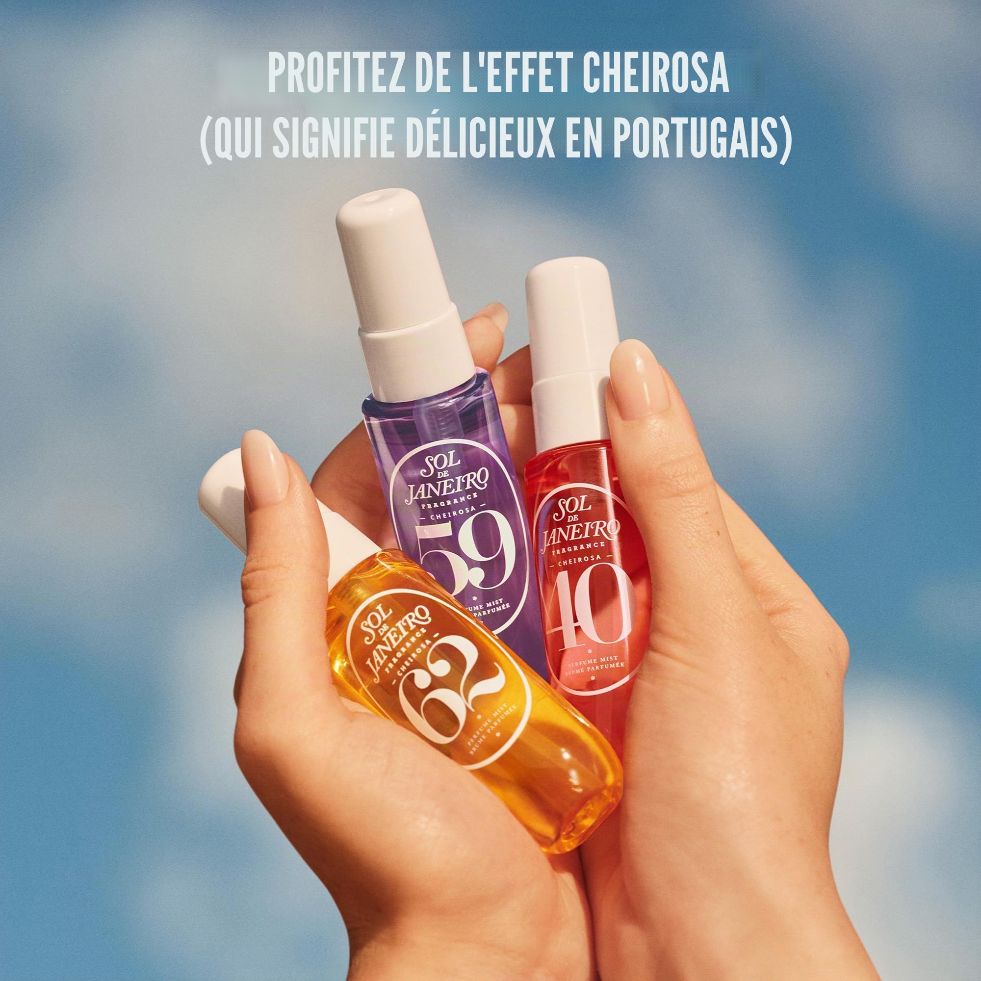 Sol de Janeiro Cheirosa Ensemble de découverte de brume parfumée en trio, 3 parfums, chacun 30 ml, Vanille, Caramel, Bois de santal