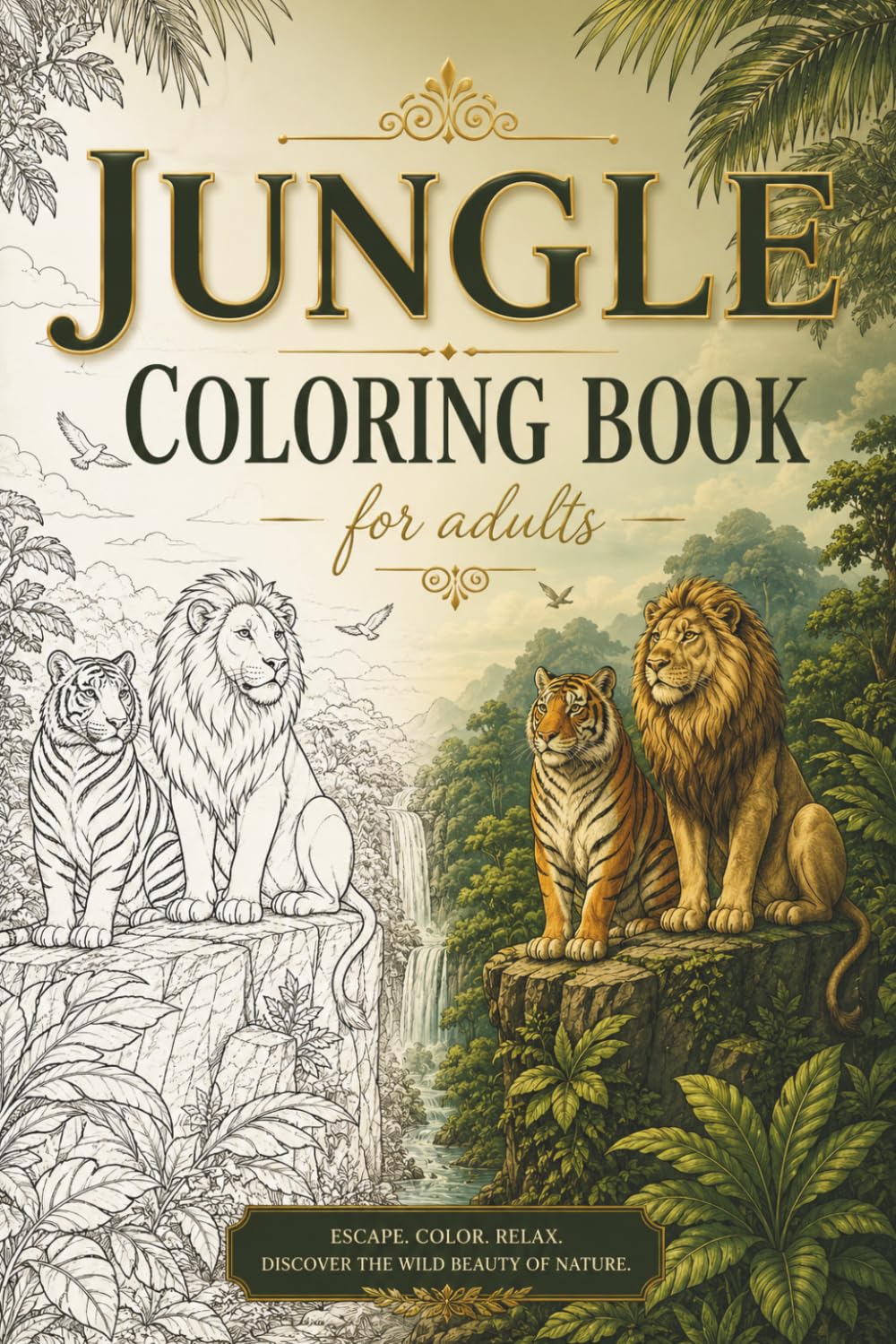 Jungle Adult Coloring Book: A Relaxing Adult Coloring Journey Through Exotic Wildlife, Tropical Landscapes, and Peaceful Nature Scenes (Around the World in Color)