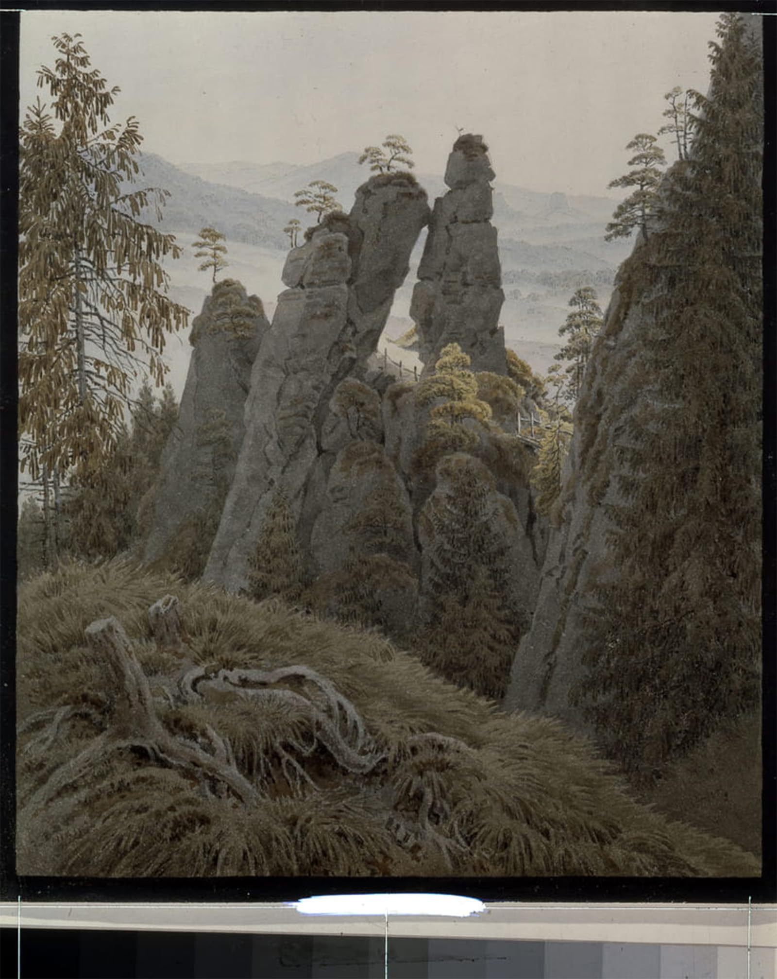 POSTERIIk Vintage Classic Picture Landscape Artwork The Rock Gates in Neurathen Germany The Rock Gates in Neurathen Work by Caspar David Friedrich for Office Home Decor 60x90cm