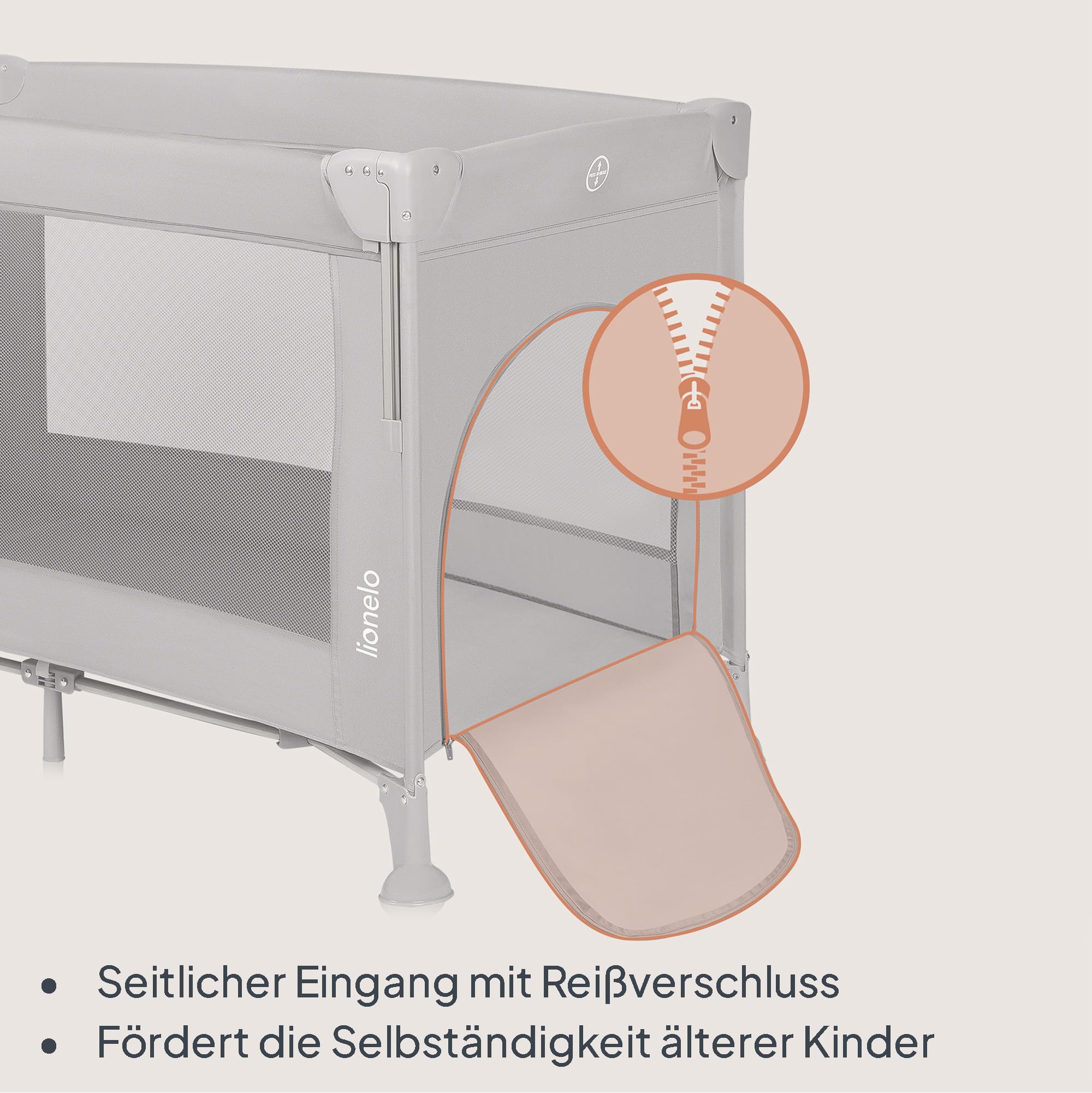 Lionelo Ellen 3 in 1 Reisebett Beistellbett für Neugeborene bis 15 kg 2 Matratzenhöhen