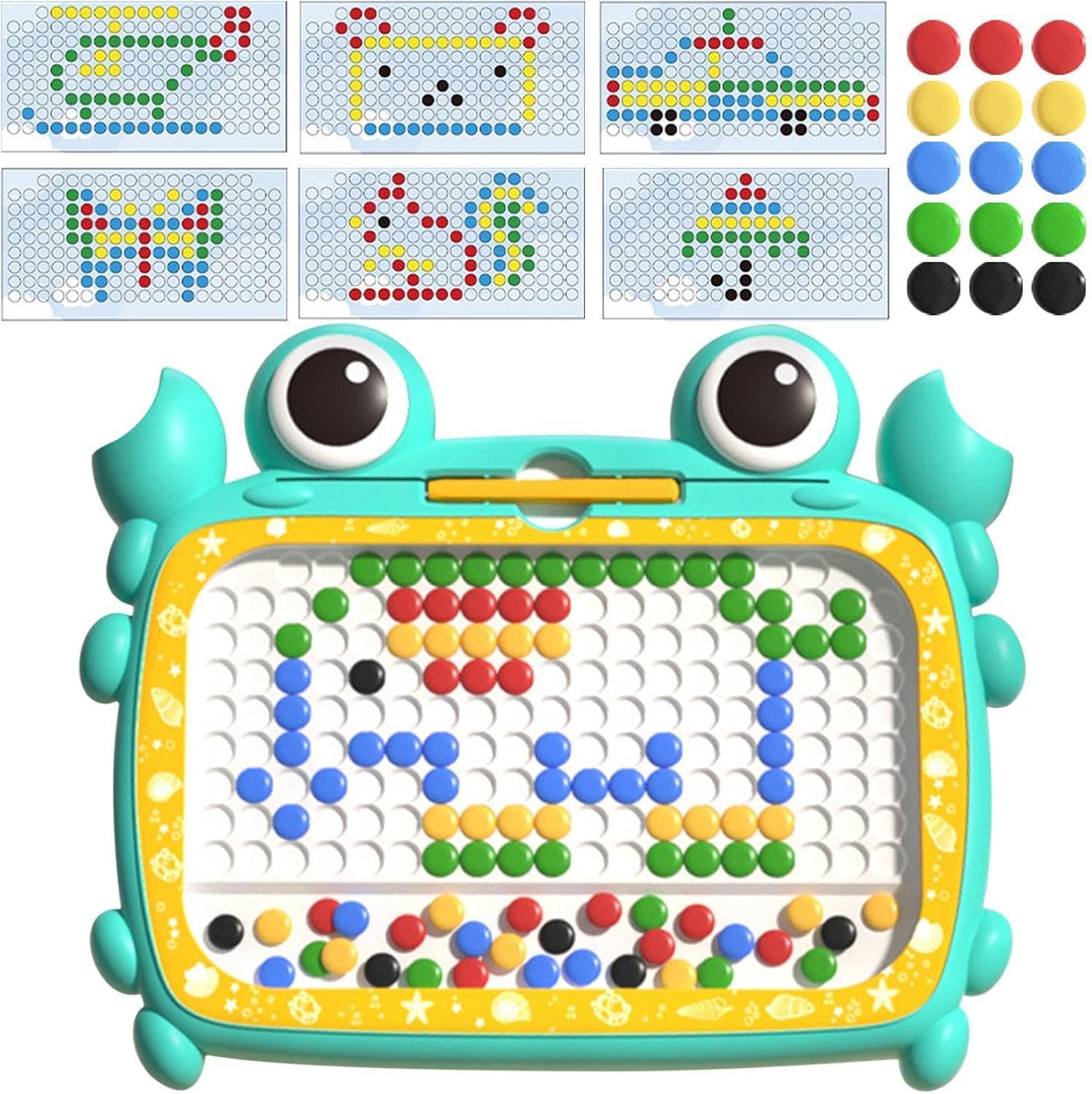 Magnetyczna tablica z perłami tablica do krabów z magnetycznym piórem | Magnetyczny blok do rysowania koralików, Doodle Dots Board Kid Scribbler zabawka edukacyjna dla chłopców dziewcząt