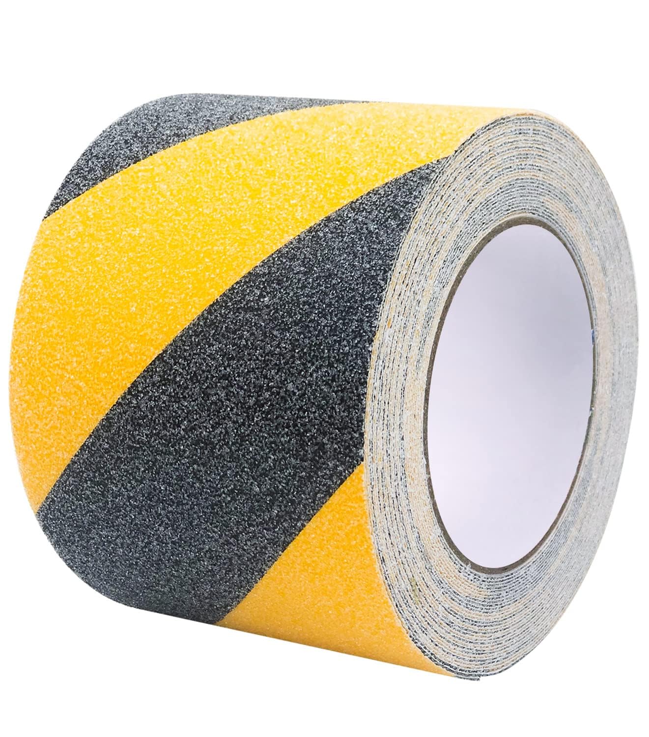 Duccinp Anti Slip Tape with Bright Yellow and Black Grip Stripes 10cm x 10m Waterproof Hazard Caution Warning Tape for Outdoor Stairs Step Treads