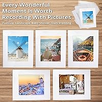 Vista 2 de Kit de 16 alfombrillas precortadas de 8 x 10 pulgadas, sin ácidos, para fotos de 5 x 7, obras de arte, impresiones, incluye 16 alfombrillas de corte