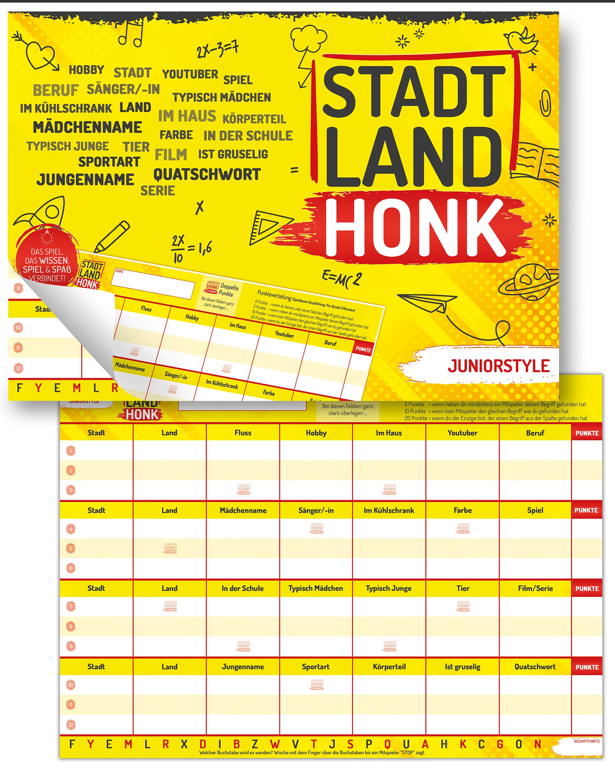 - Junior Edition - City, Country, River children's board game | 50 sheets for an extra long gaming experience DIN A4 | Family game for young and old