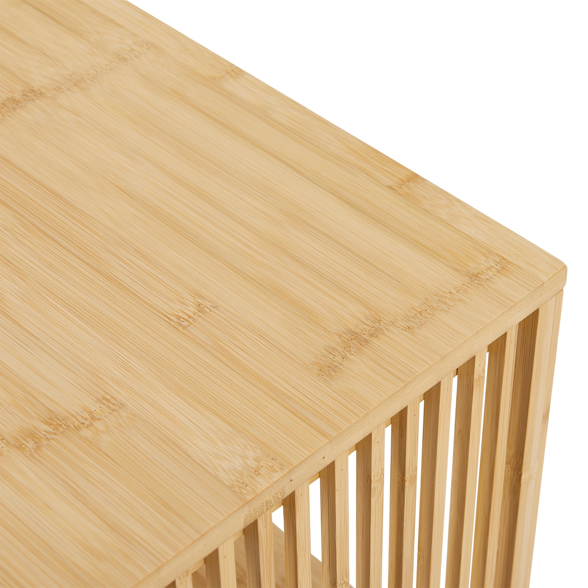 [en.casa] Beistelltisch 2er Set Varde Wohnzimmertisch 50 x 39 x 33 cm Nachttisch Sofatisch Nebentisch Kaffeetisch mit Ablagefach Bambus Naturfarben