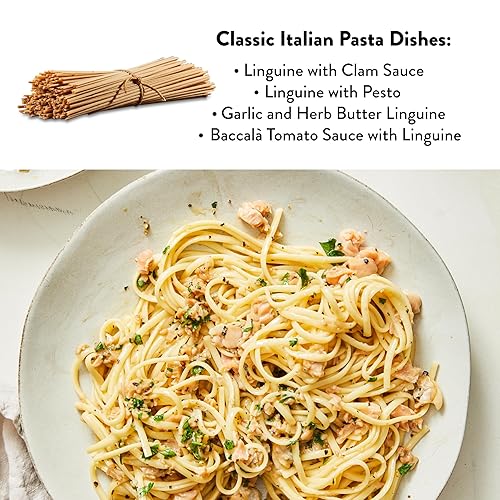 Miniatura 5 de DeLallo Pasta Linguine de trigo entero, bolsa de 1 libra, (paquete de 8), 100% orgánica, fideos integrales, hecha con trigo duro entero, corte de