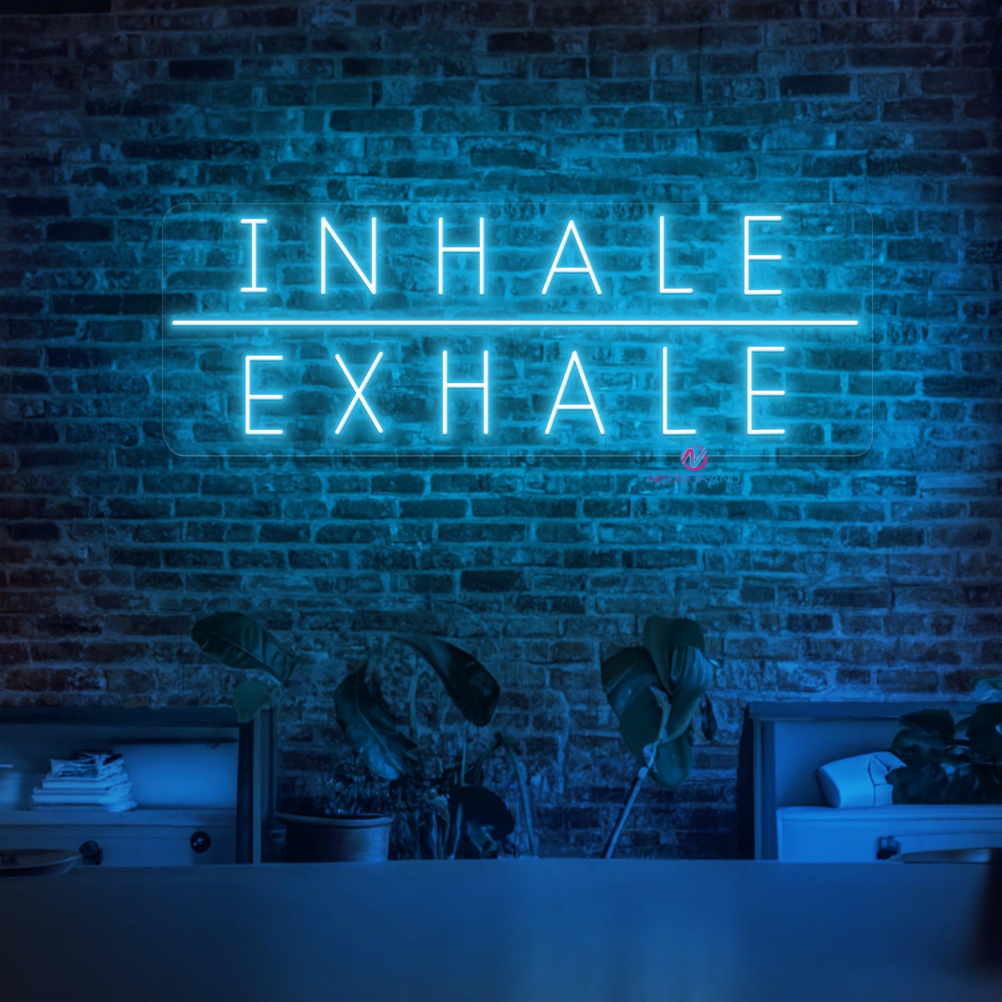 Pilates Neon Sign – Yoga Inhale Exhale Wall Art, Motivational Gym Decor With USB & Dimmable Brightness