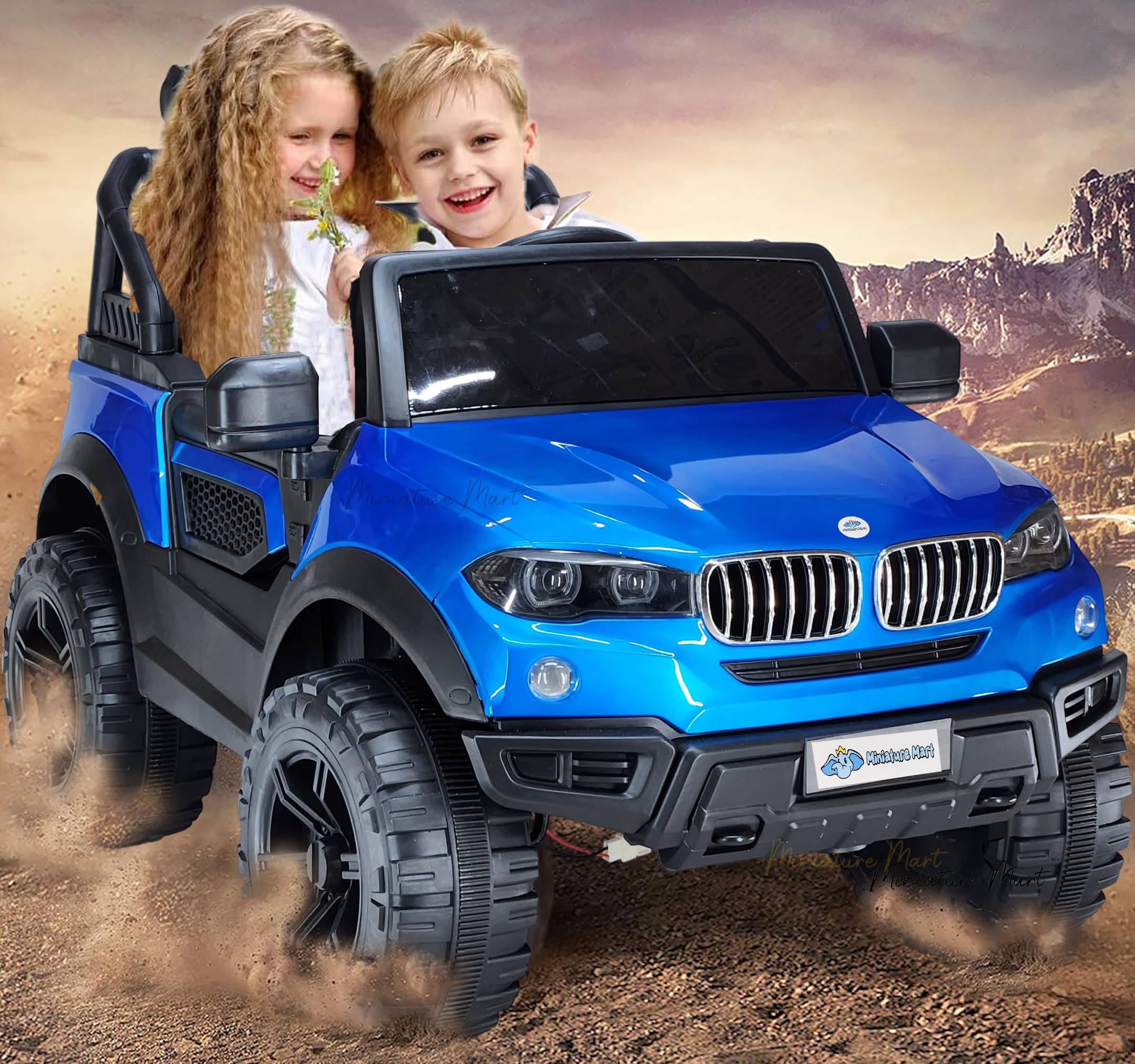 Miniature Mart 4x4 Electric Driving Jeep Suitable for 1-7 Years | Steering + Remote & Mobile App Control | 4x4 Jeeps | Driving Car for Boys & Girls | 1 Year Warranty (Blue) (B0CS3Z54Q6) Amazon Price History, Amazon Price Tracker