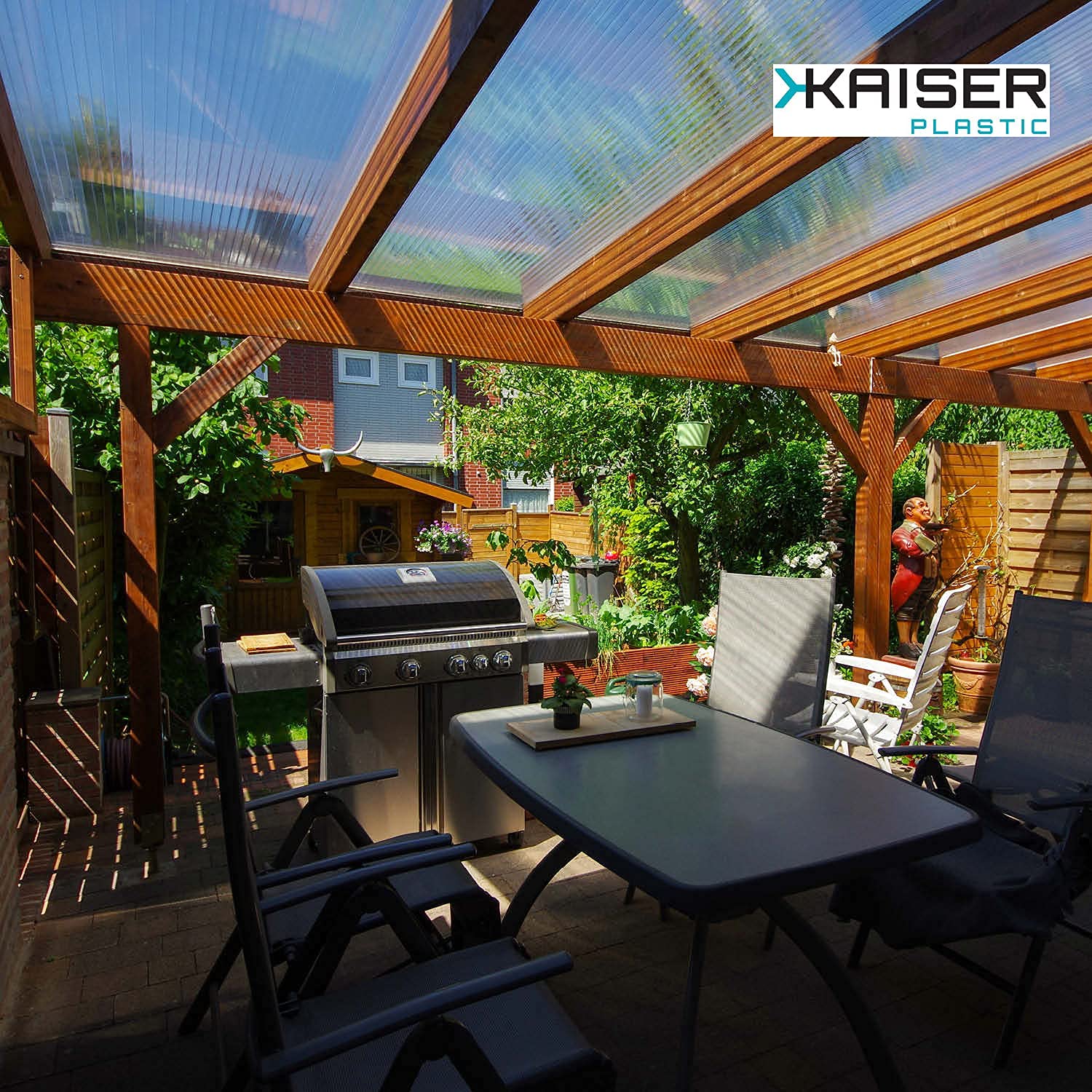 KAISER plastic® Planchas alveolares dobles 16/20 | Xtra Strong (PC) | 98 cm de ancho x 250 cm de longitud | 5 unidades | color: transparente y con protección UV
