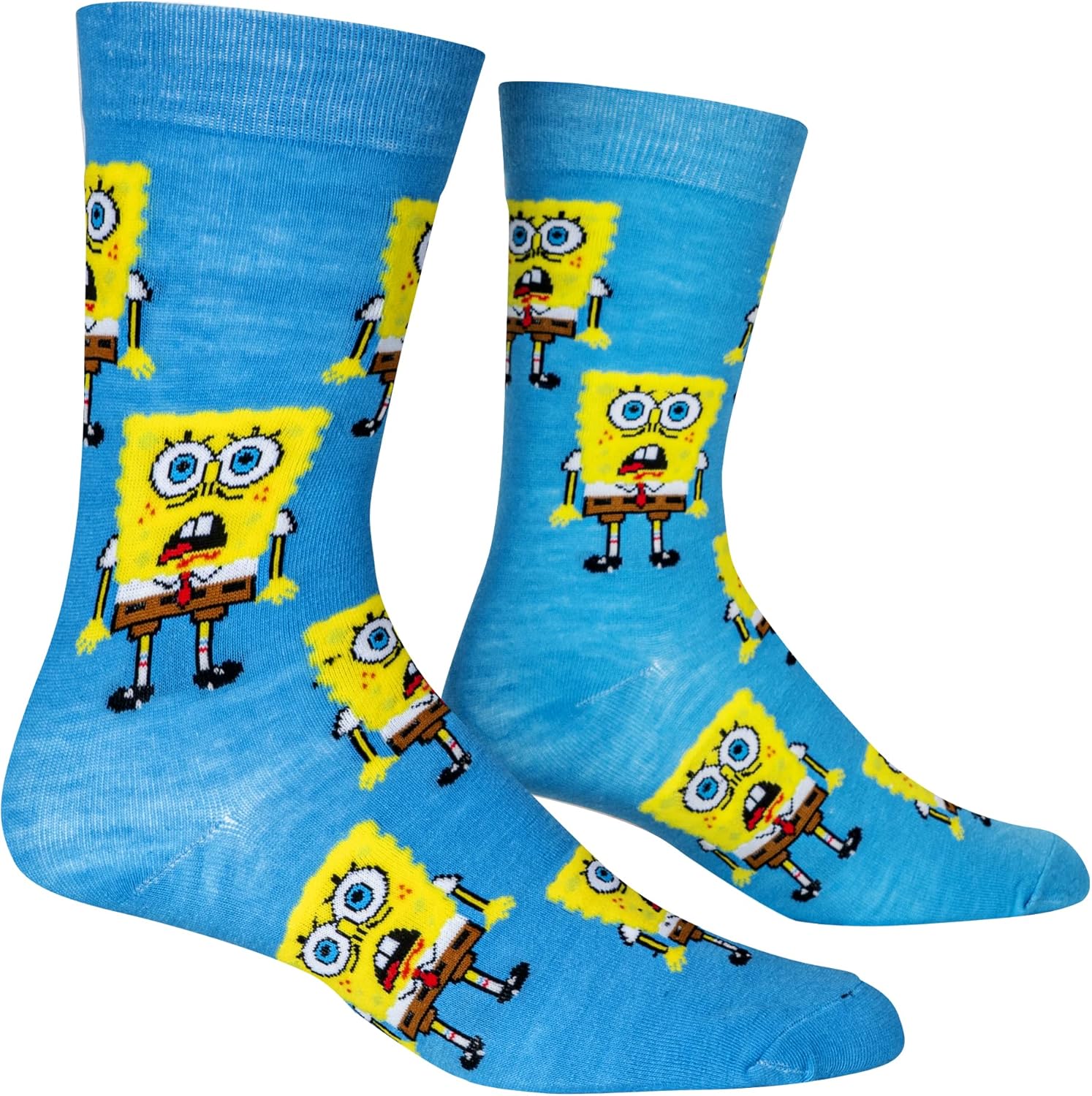 Crazy Socks - SpongeBob All Over Crew Socks - Nickelodeon Cartoon Novelty Socks - Size Large for Men & Women - Fun Pop Culture Merch Apparel - Cozy Daily Wear - Gift for TV Fans Birthdays Holidays - Image 3