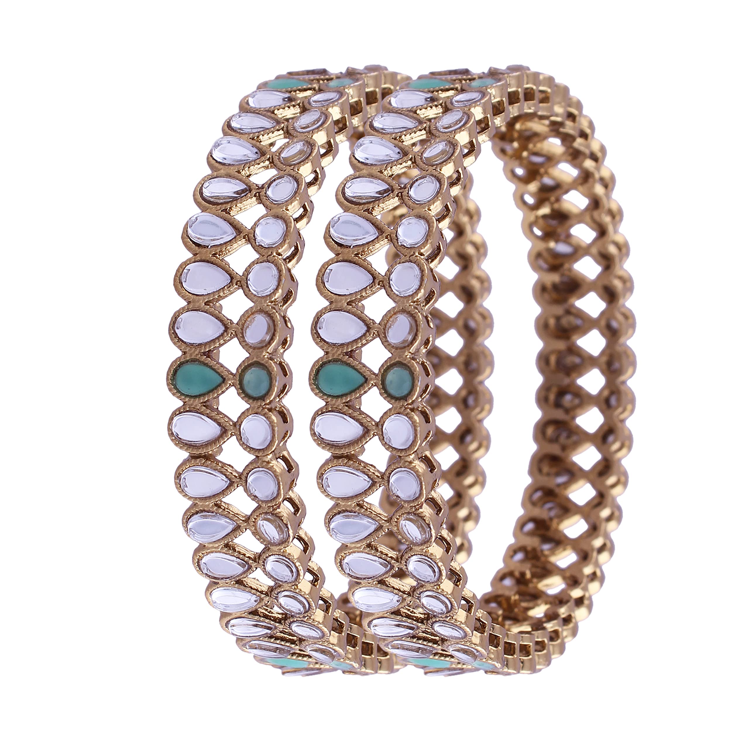 I Jewels Gold Plated Plated Light Weight Traditional Kundan Studded Kada Bangles for Women (ADB323Min-c) (Set of 2) (B0B6BMPNL5) Amazon Price History, Amazon Price Tracker