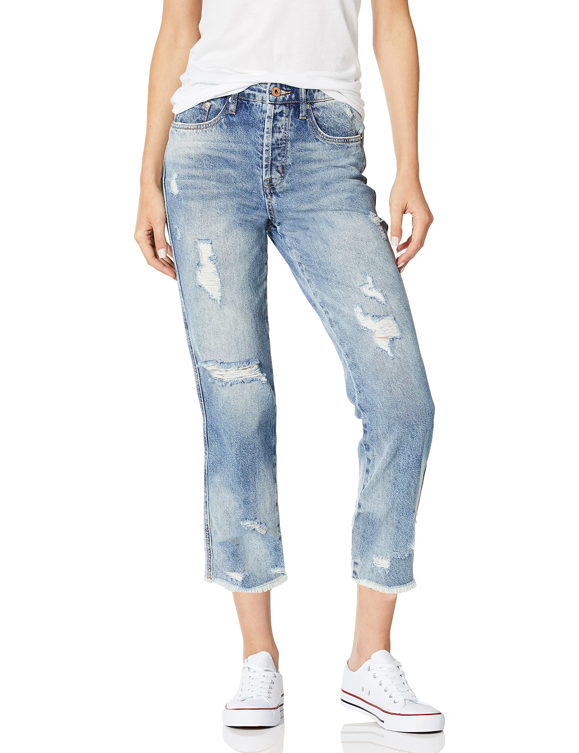 Ella Mosswomens High Waist Straight Leg Crop Jean Jeans