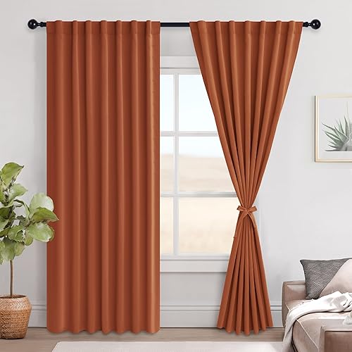 Miniatura 103 de Hiasan Cortinas opacas blancas extra anchas para dormitorio, cortinas opacas térmicas extra anchas de 72 pulgadas de largo, con pestaña trasera,